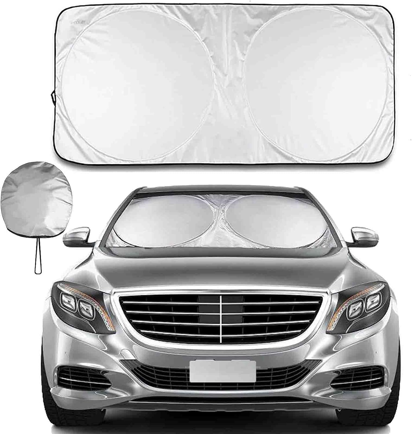 Windshield Sun Shade,Foldable Car Sun Shade Windshield,Sun Blocker for Car,Uv Block Shades for Front Windows,Suitable for Most Sedans,Suv and Trucks Accessories Prevents Fading image number 5