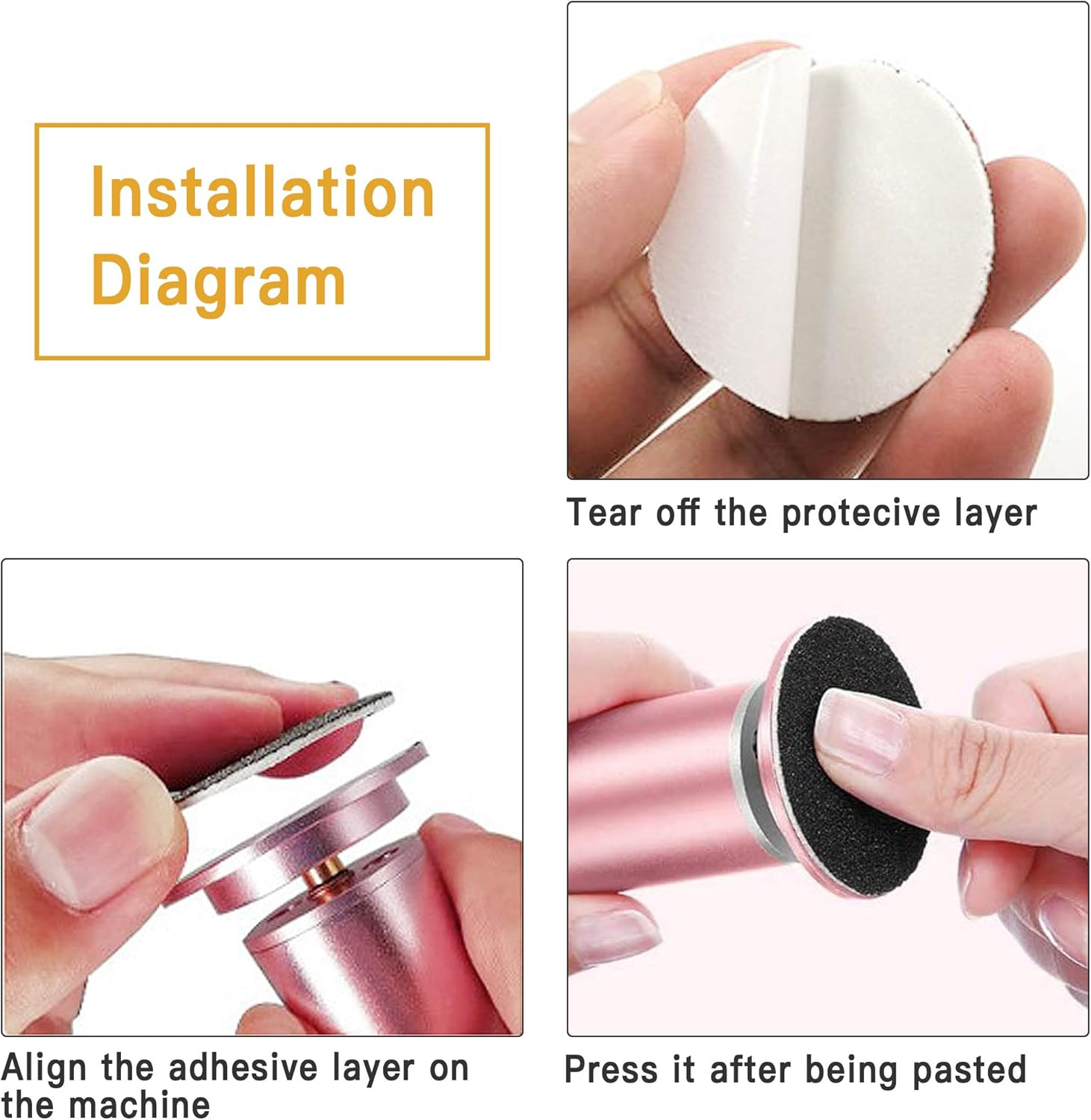 Akamino 120 Pieces Replacement Sandpaper Discs for Electric Foot File - Professional Callus Remover Tool Sandpaper Pad for Men Women Dead Cracked Hard Skin Calluses image number 6