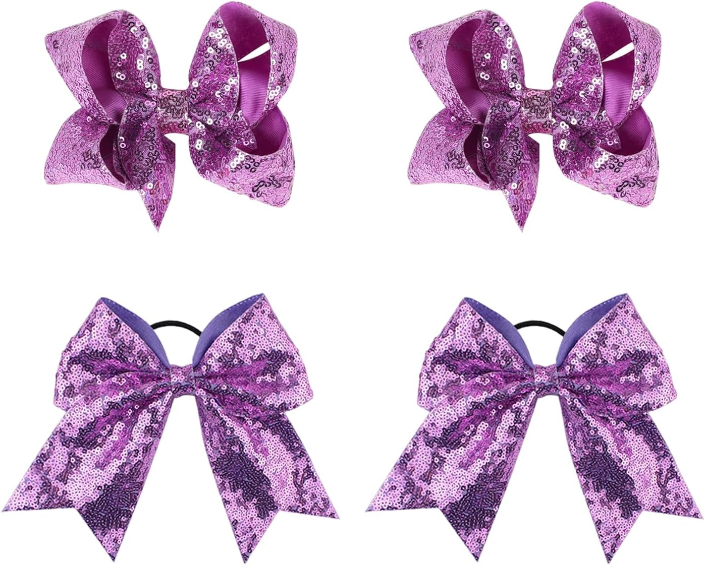 2 Bow Hair Clips and 2 Bow Hair Bows, Hair Authorities with Sequins, Children'S Accessories, Hairstyle Decorations. image number 4