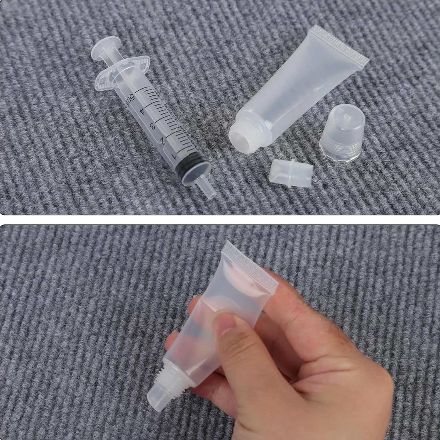 8Pcs Lip Gloss Tubes, Empty 10Ml Clear Lip Balm Containers Refillable Mini Lip Gloss Squeeze Bottle with Dispensing Filling Tool for Women & Girls Home Cosmetics Makeup Travel Toiletries image number 4