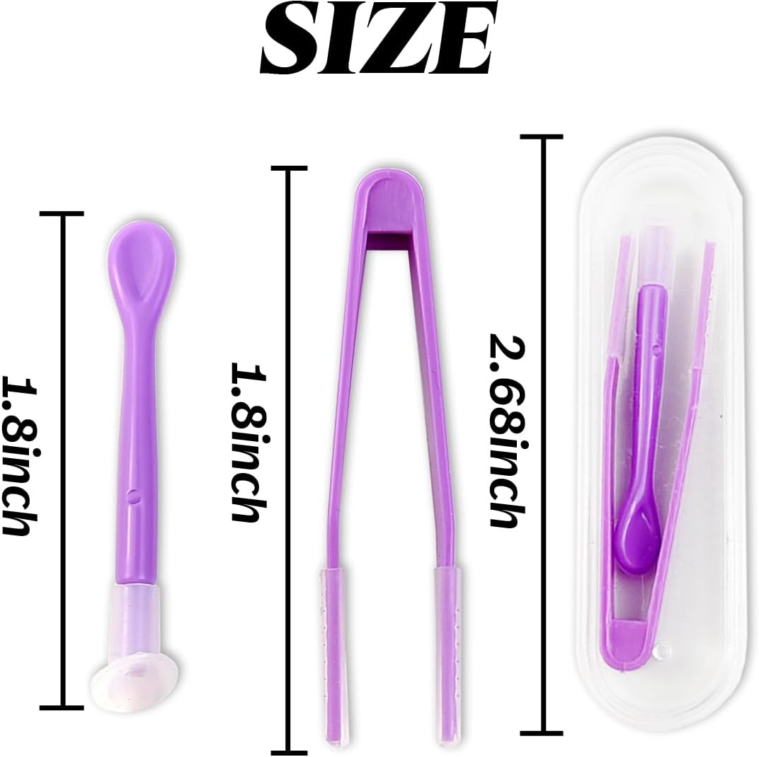 ROYHOO 20PCS Colorful Contact Lens Remover and Inserter Tool Case Set, Portable Contact Tweezers with Soft Tip, Contact Applicator for Soft Hard Contact Lense image number 2