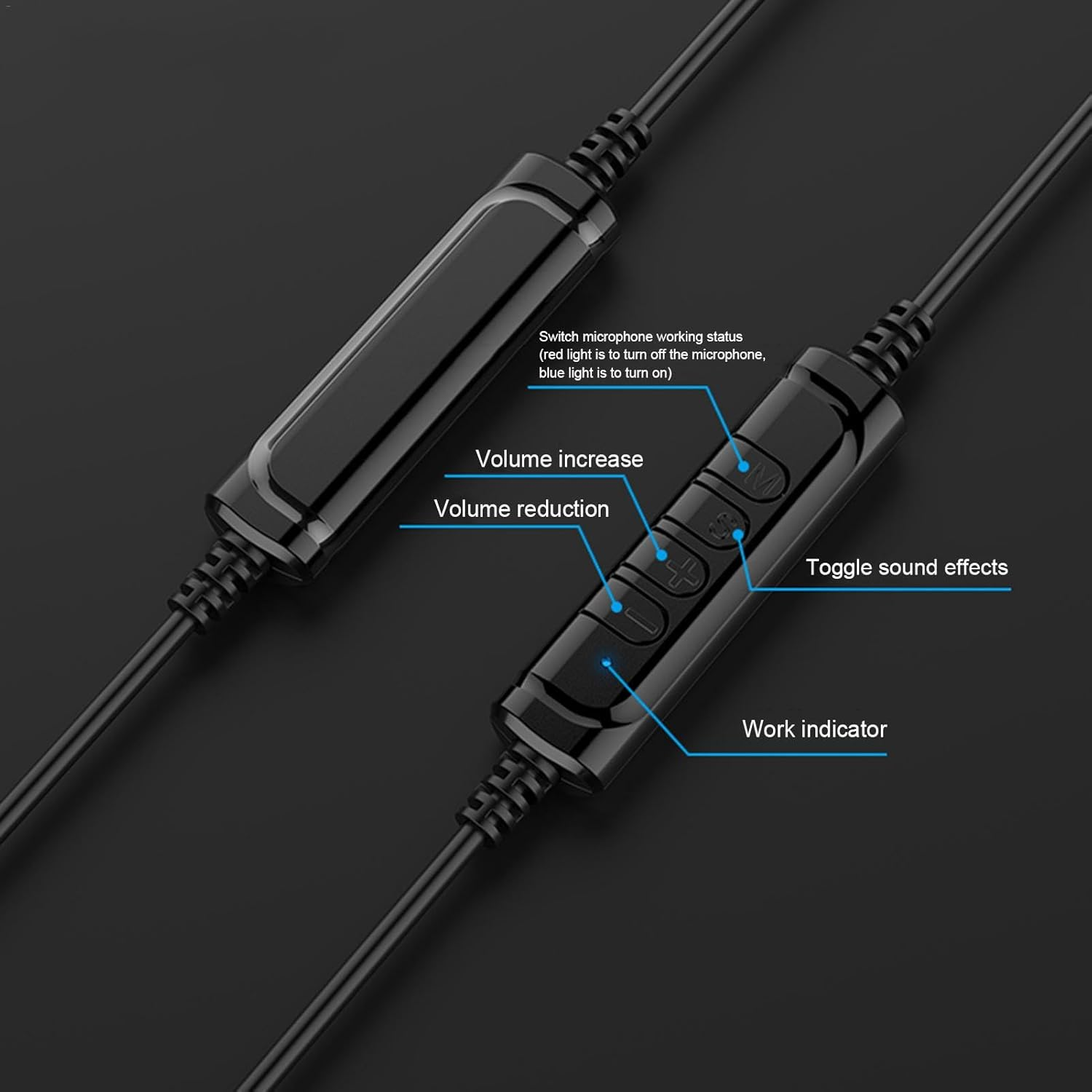 USB Game Headset with Microphone, Stable Headphones with Adjustable Volume Control for PC, Home image number 1