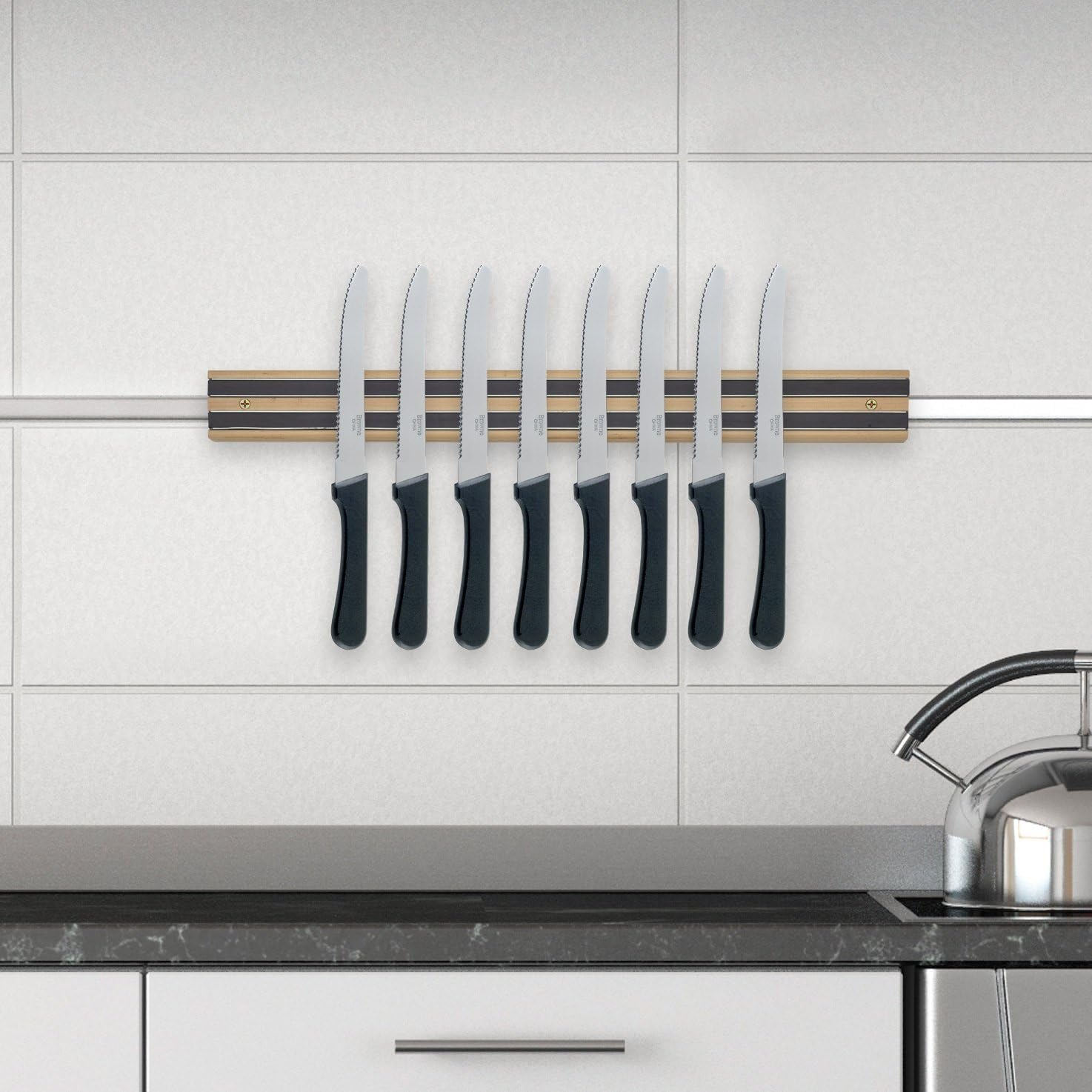 6Pcs Steak Knives Serrated Set, Restaurant Quality, Stainless Steel, 4.25-Inch, Rounded Tip, Set of 6 image number 2