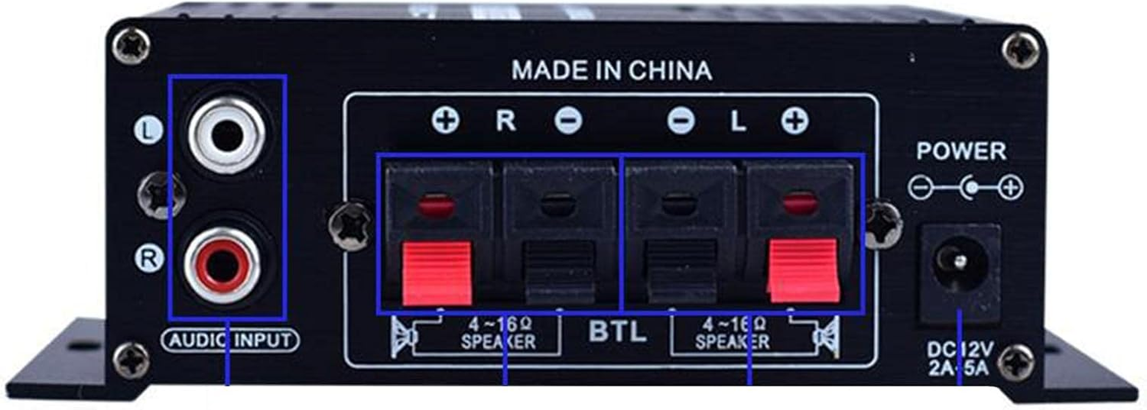 Nonmifyr Audio Stereo Amplifier AMP Power Speakers for Desktops Car Ceiling Wall Home, Black, AK170 With