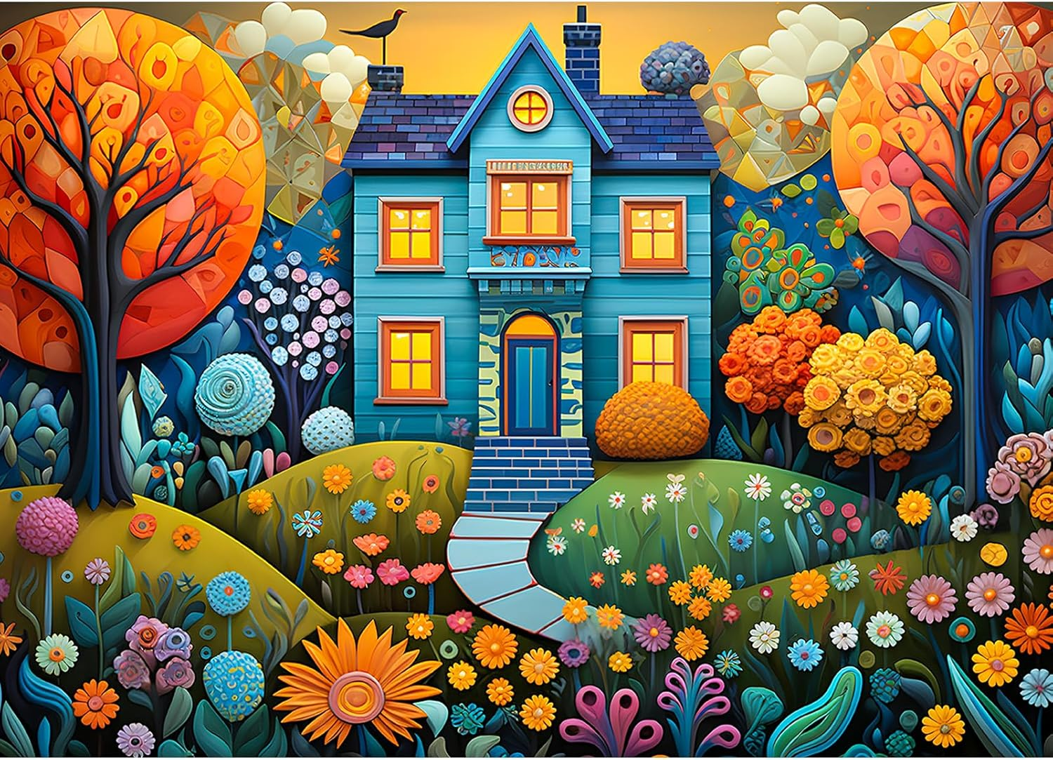 Chalzidar Jigsaw Puzzles for Adults 1000 Pieces, Interlock Perfectly Letter on Back No Dust, Home Decor Birthday Gift Toy for Men Women Elders Seniors, 1:1 Poster - Beautiful Homes image number 6