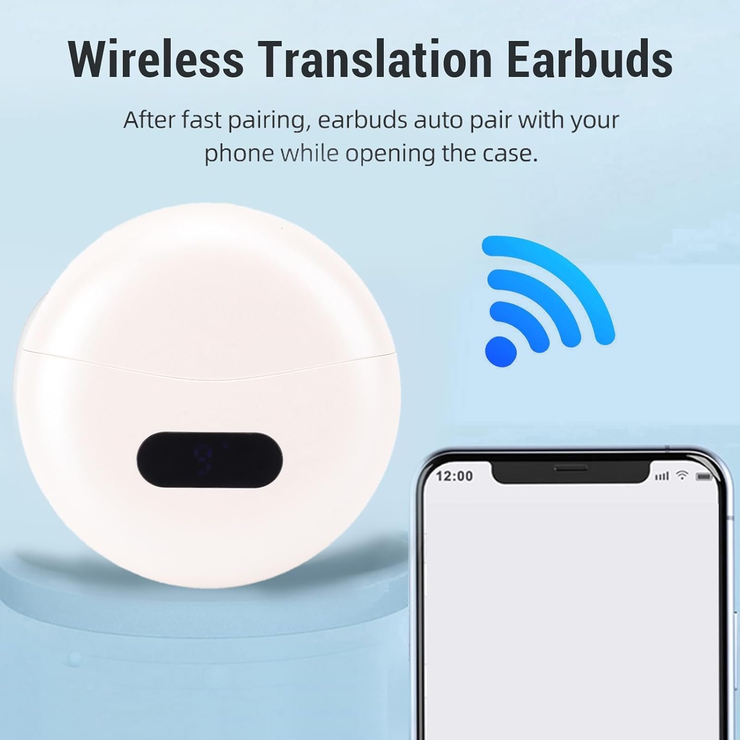 Marhynchus Smart Translator Earbuds Wireless Real Time Language Translator Earbuds Noise Cancelling Translator Device with Long Battery Life for Multi Language Conversations image number 2