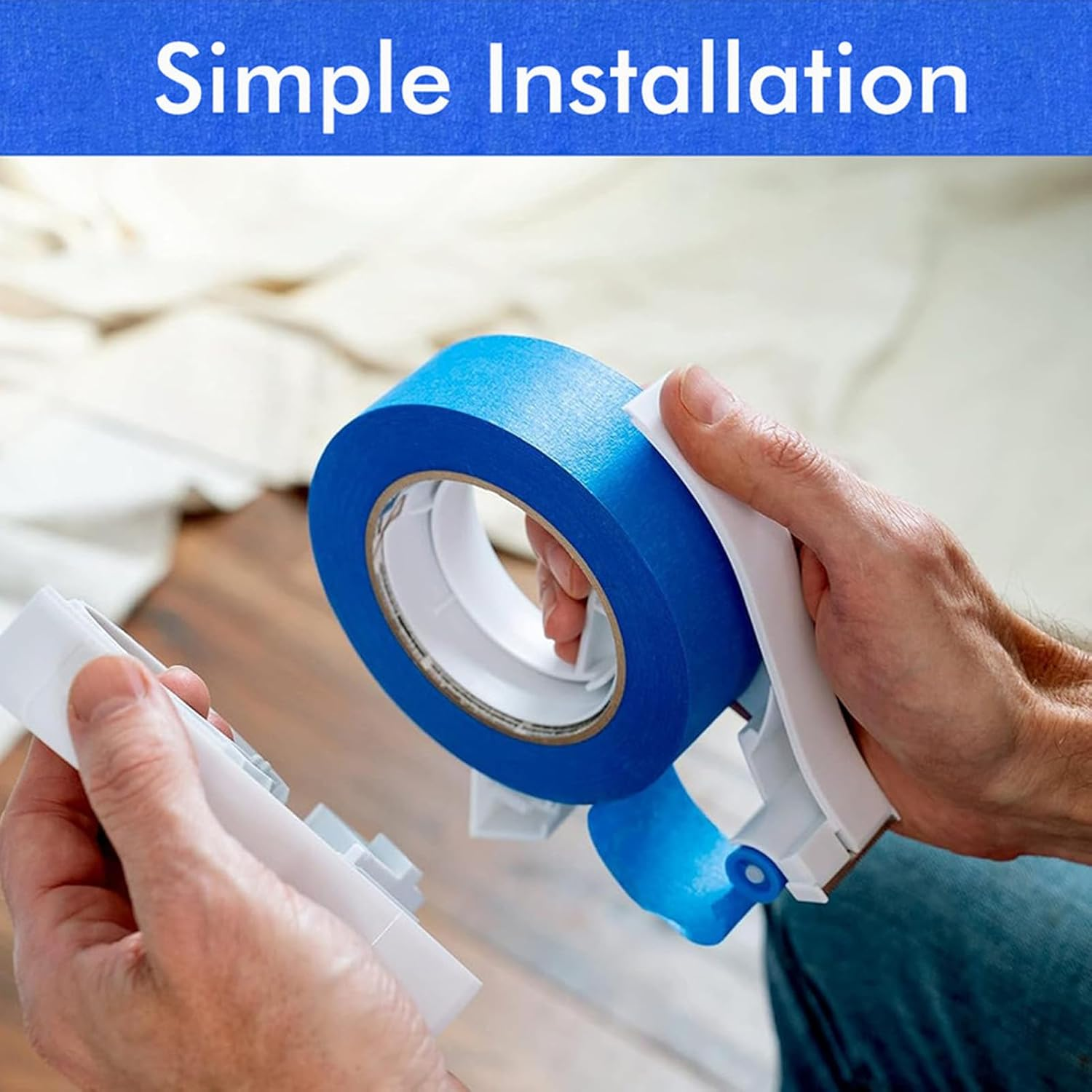 Masking Paint Tape Applicator, Portable Semi-Automatic Plastic Tape Dispenser Cutter for Painting Trim Door Frames image number 2