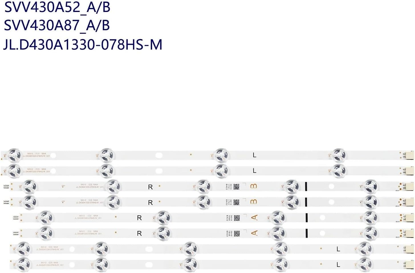 LED Backlight Strip for LT43C890 TX-43GX555 TX-43GX555B TX-43GX555E TX-43FX550E TX-43FX550B SVV430A87_A B image number 1
