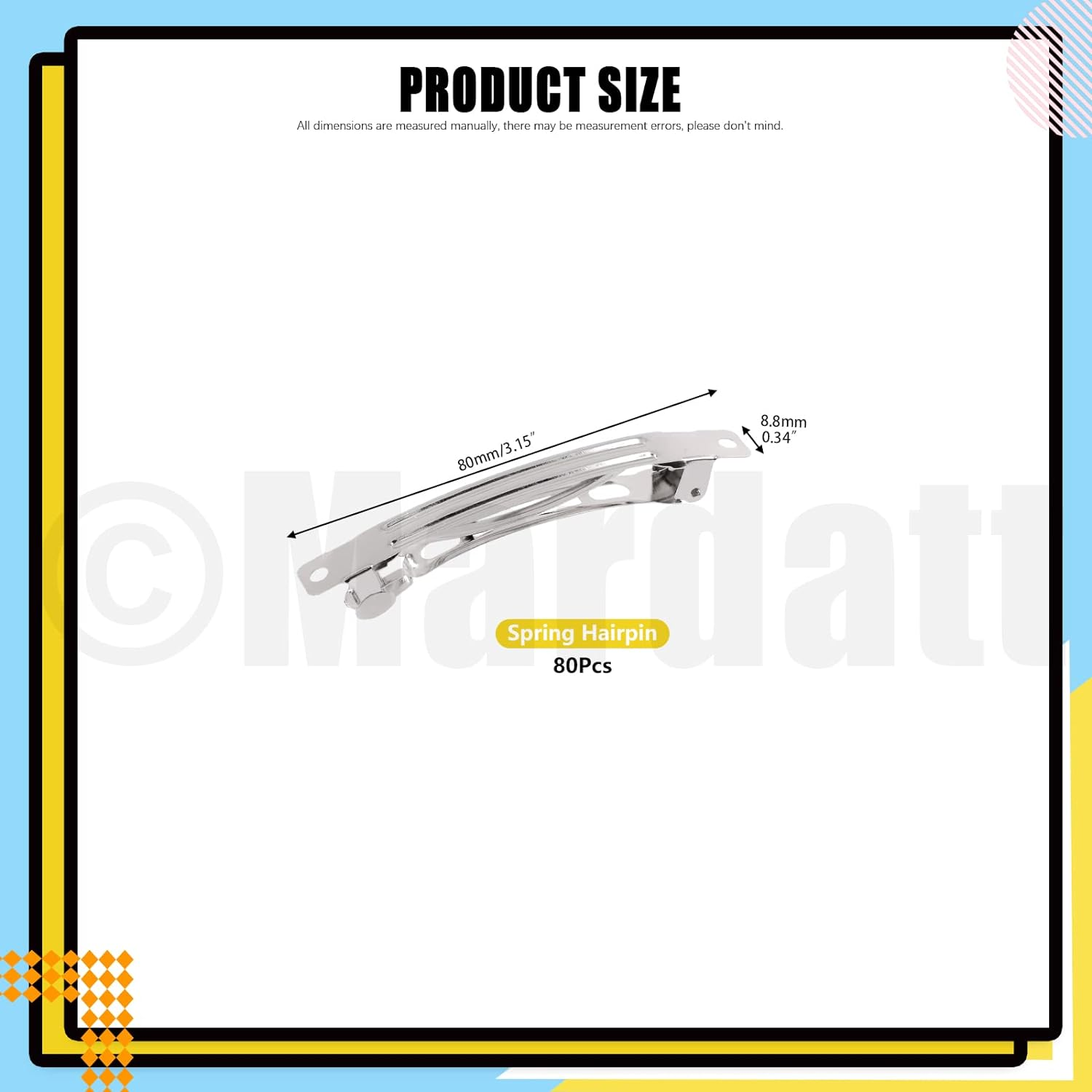 80 Pcs French Barrette Hair Clips Assortment Set 3.14 Inch Silver Metal Blank Alligator Hairpin Rectangle Craft Bow Clips for DIY Hairdressing Accessories (8 Cm) image number 6