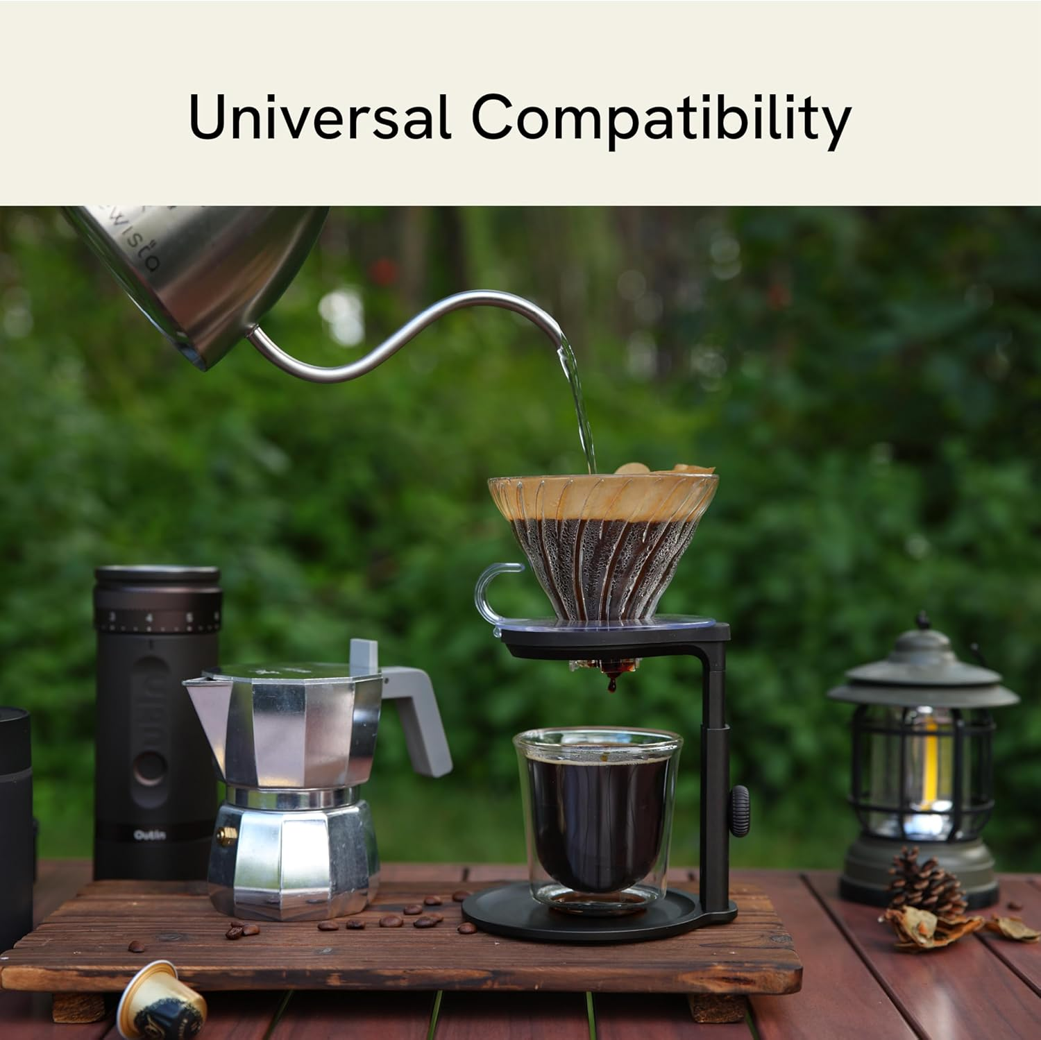 Outin Detachable Universal Coffee Stand,Portable Espresso Machine Stand,Pour over Coffee Stand Easy to Carry image number 2