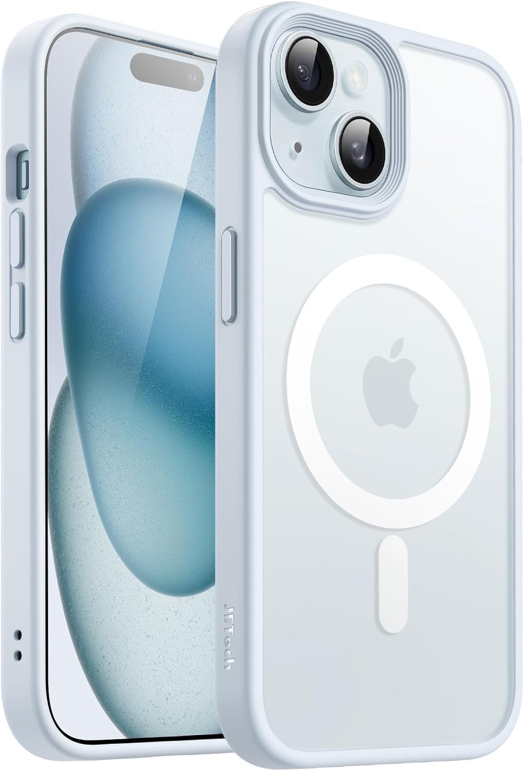 Jetech Magnetic Case for Iphone 15 6.1-Inch Compatible with Magsafe, Translucent Matte Back Slim Shockproof Phone Cover (Pink)