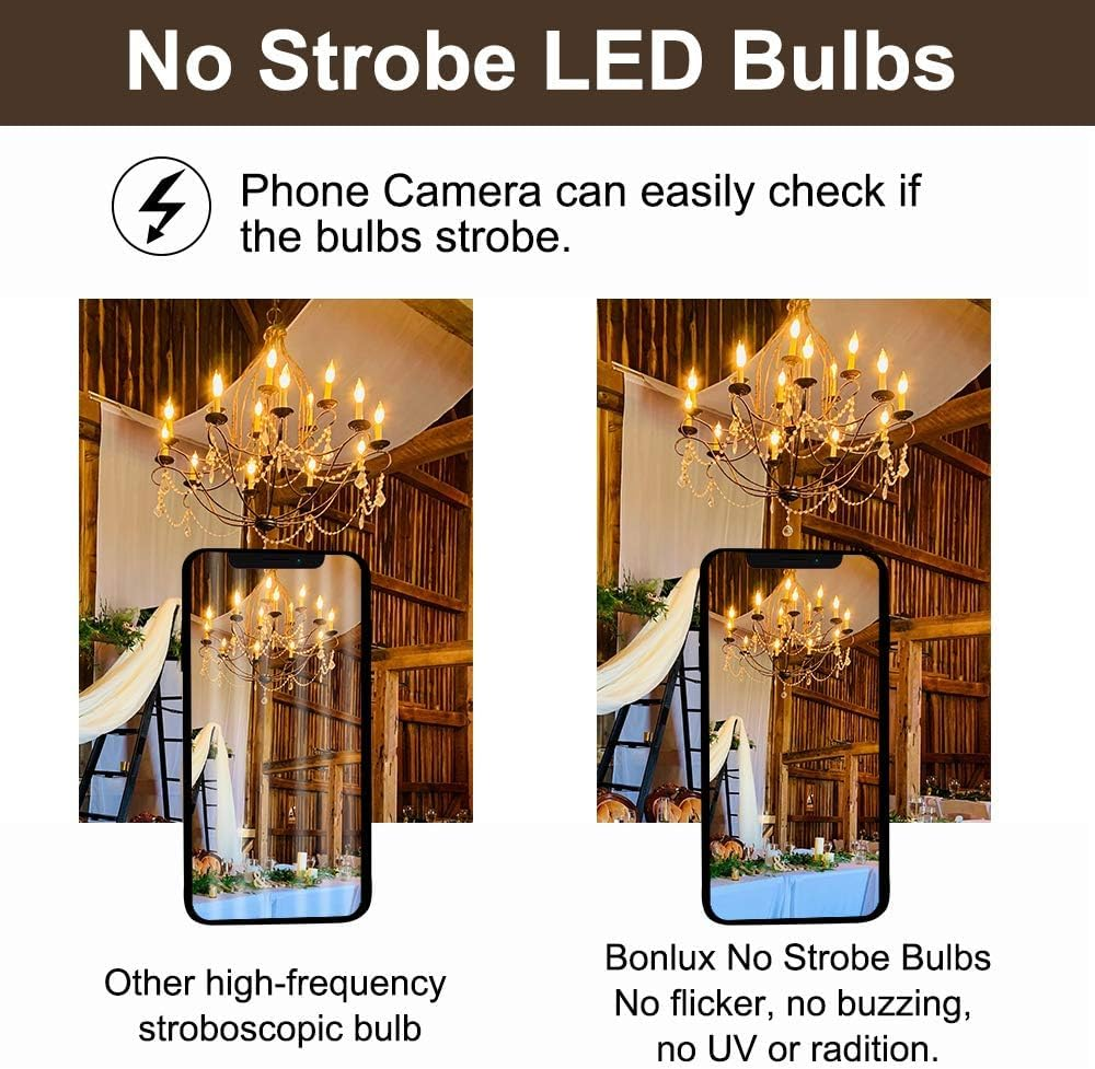 Bonlux 4W B15 LED Bulb, B15 Small Bayonet Candle Light Bulbs, Dimmable Light Bulb Bayonet Ba15D B15D Led Bulbs Warm White 2700K for Chandeliers, Bedroom (4-Pack) image number 1