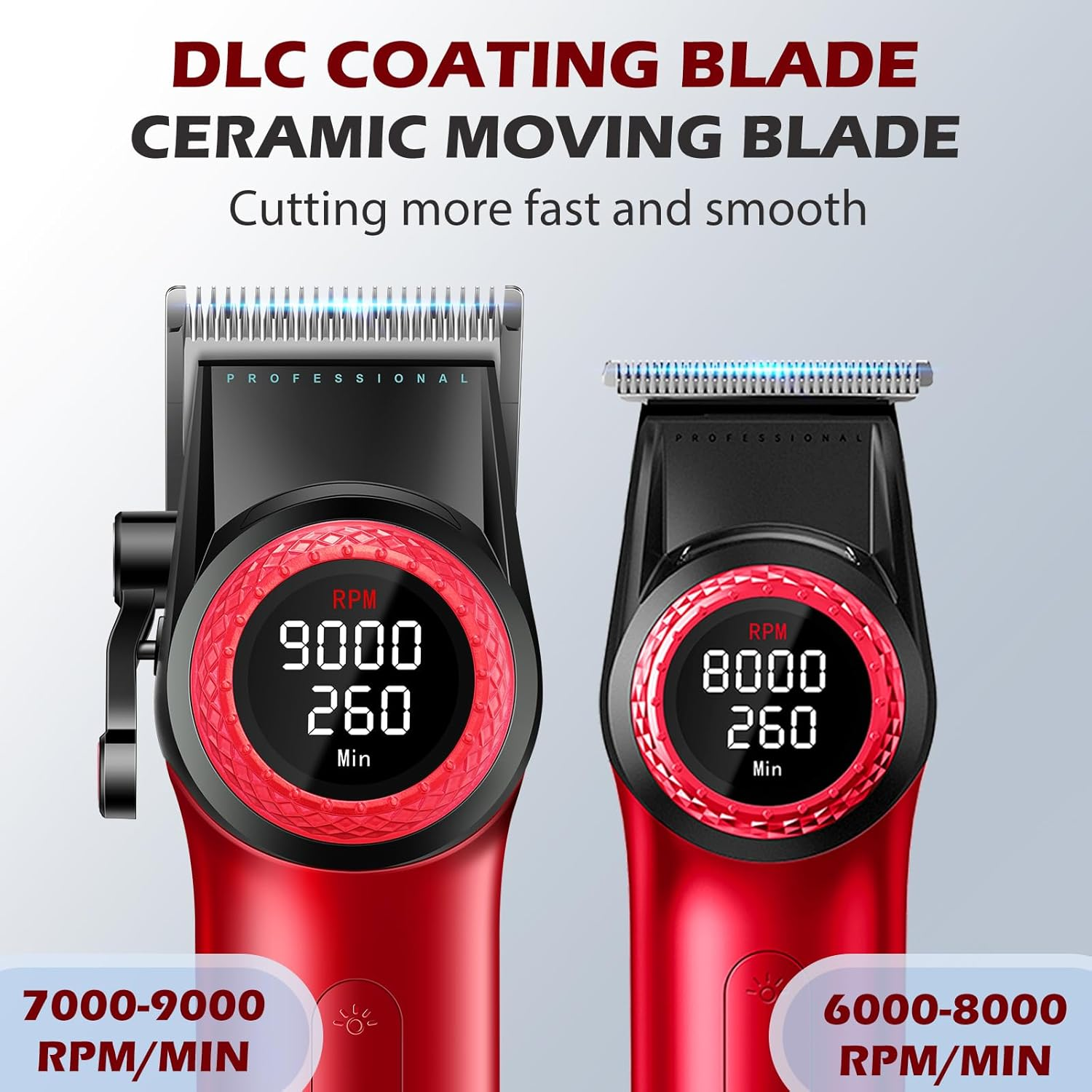 VGR 001 & 977 Professional Hair Trimmer for Men, Wireless Barber Hair Trimmer Set, Hair Cutting Set with DLC Coated Blades, USB Rechargeable Barber Set with Charging Base image number 1