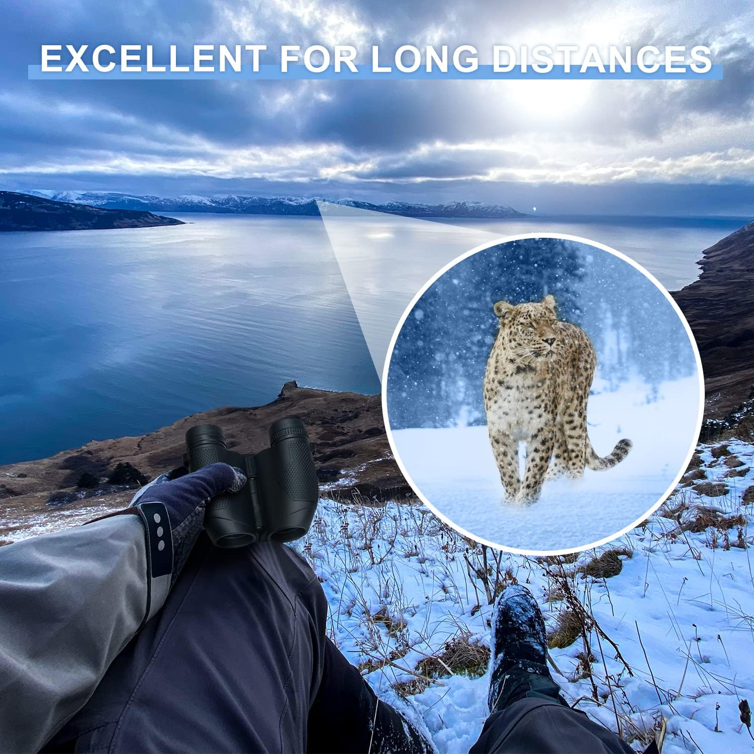 RONHAN 15&times;25 Compact Binoculars for Adults Kids, Small Binoculars with Large View Clear Low Light Vision, High Power Lightweight Binocular for Cruise Ship Bird Watching Travel with Case and Strap image number 6