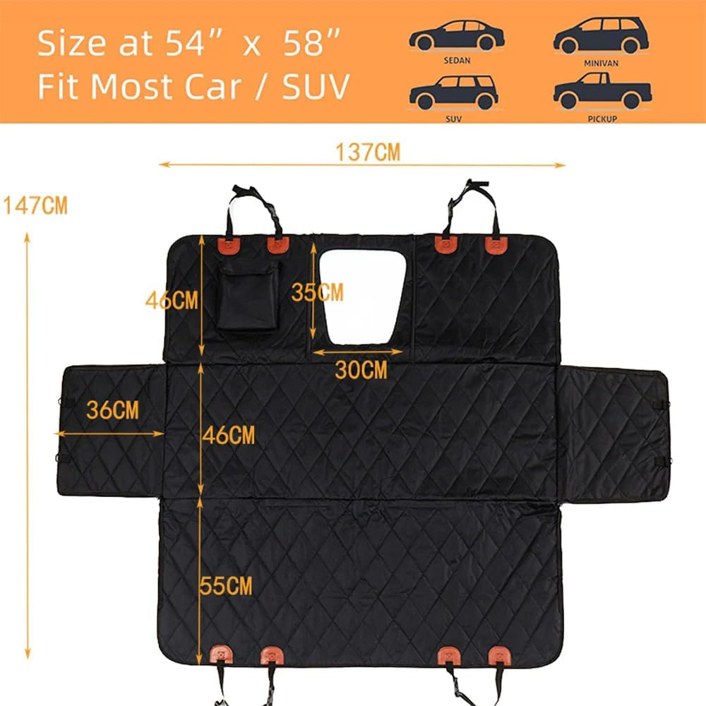 Dog Back Car Seat Cover Pet Belt Waterproof Leash Hammock Non-Slip Protector Mat image number 2