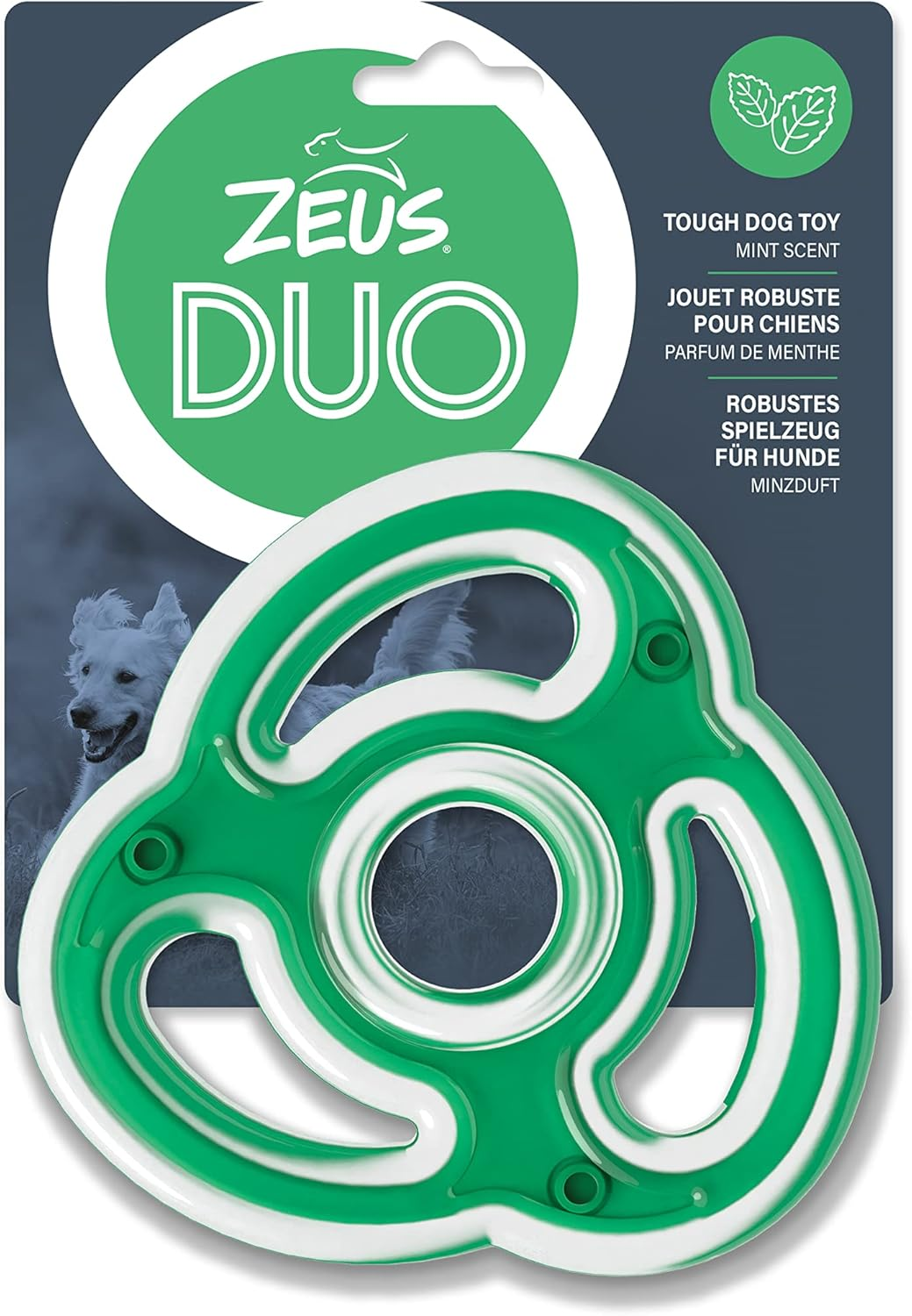Zeus Duo Stick Strong Dog Chew Toy for Active Chewers, Long Lasting Chicken Scent, Turquoise (96271)