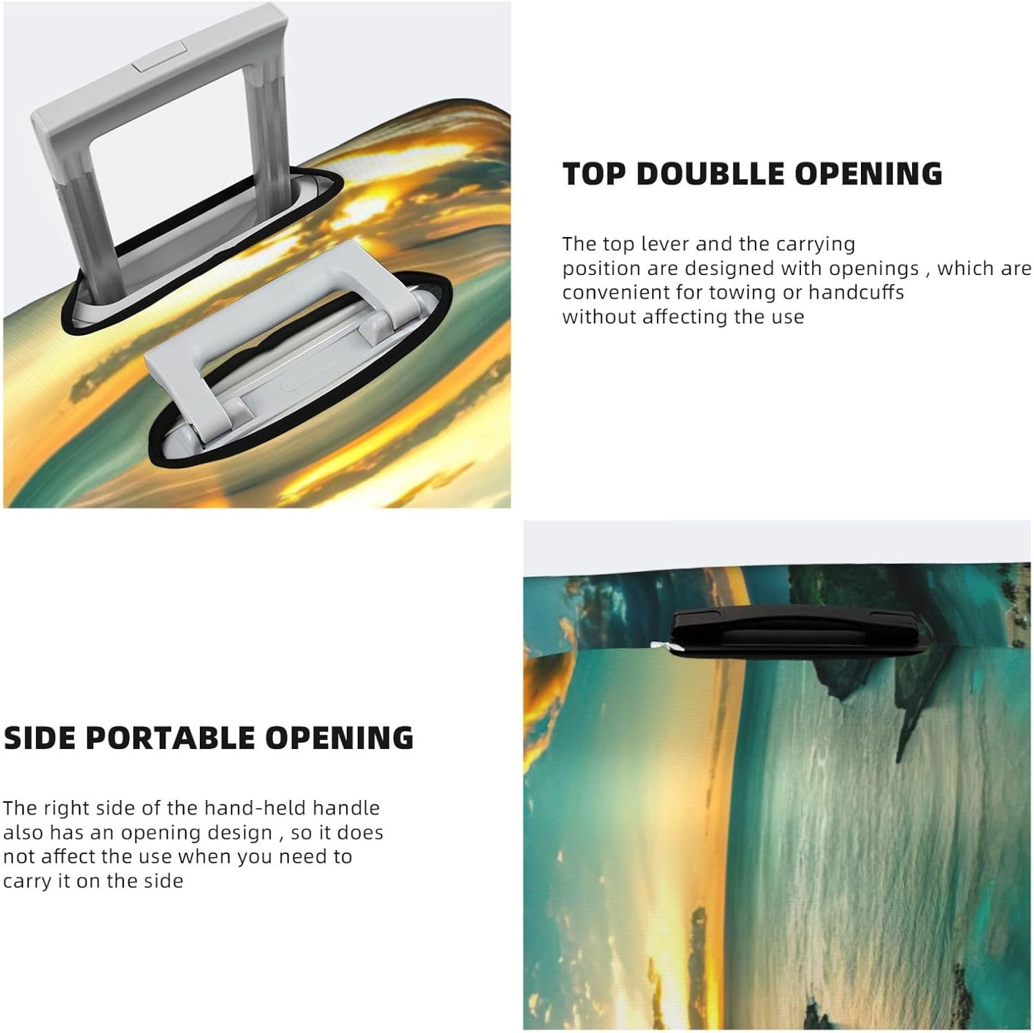 Odddot Sunrise over Hanauma Bay Oahu Hawaii Print Travel Luggage Cover,Suitcase Protector Cover, Washable Baggage Covers,For 18-32 Inch Luggage, Sunrise over Hanauma Bay Oahu Hawaii, Small image number 1