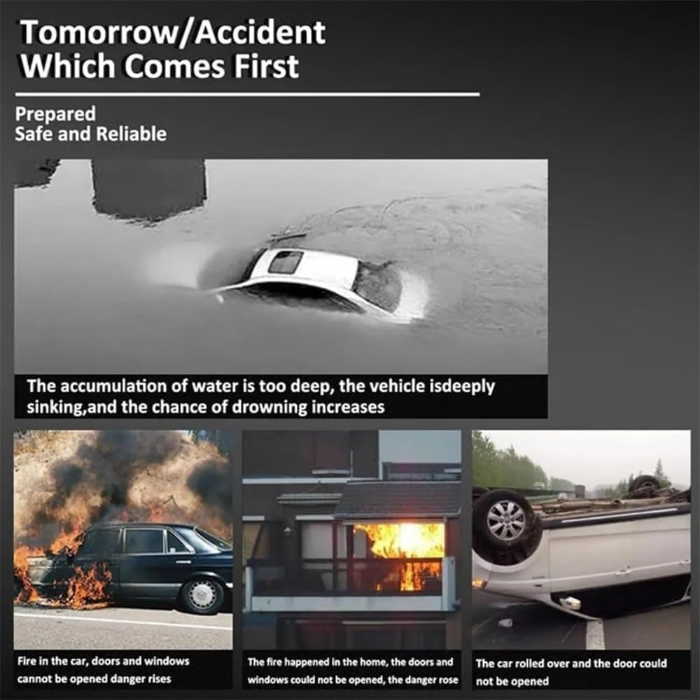 CTRUILA 2025 New Car Safety Hammer under Water, Car Emergency 2 in 1 Window Breaker Escape Tool with Seatbelt Cutter, Safehammer Glass Breaker for Vehicles & Home (3 Pack) image number 5