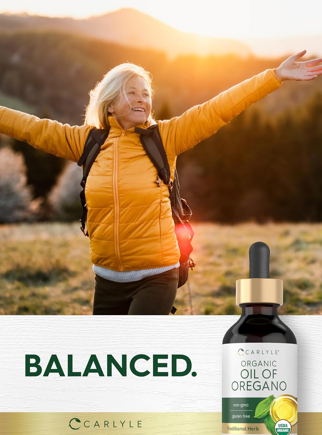 Organic Oil of Oregano | 2 Fl Oz Liquid | Vegan, USDA Certified | Non-Gmo, Gluten Free Drops | by Carlyle image number 5