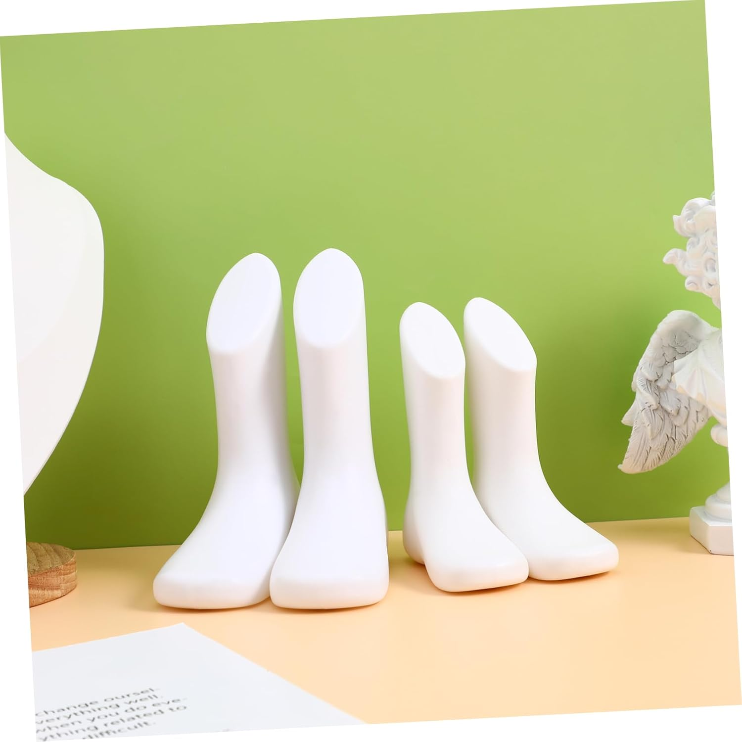 Luxshiny 4Pcs Baby Foot Mannequin Display Plastic Reusable Toddler Shoe Mannequin Small Foot Models Skin Tone for Retail Shop Supply 11.5Cm 14Cm