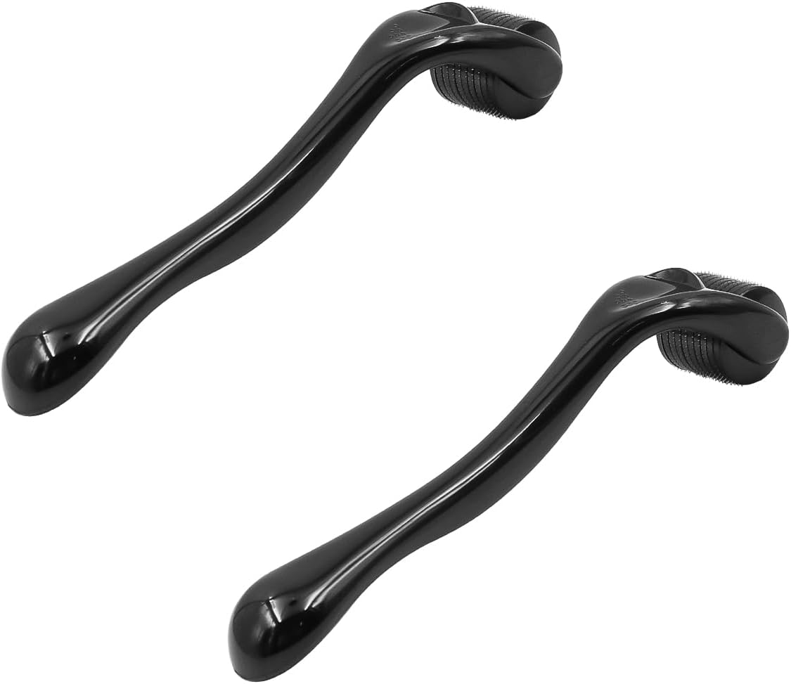 Alnicov 2 Pcs 0.5 Mm Derma Roller for Microneedling Beard Growth for Scars Wrinkles Hair Loss with 540 Stainless Steel Micro Needles Hair Care for Men Women (Black) image number 1