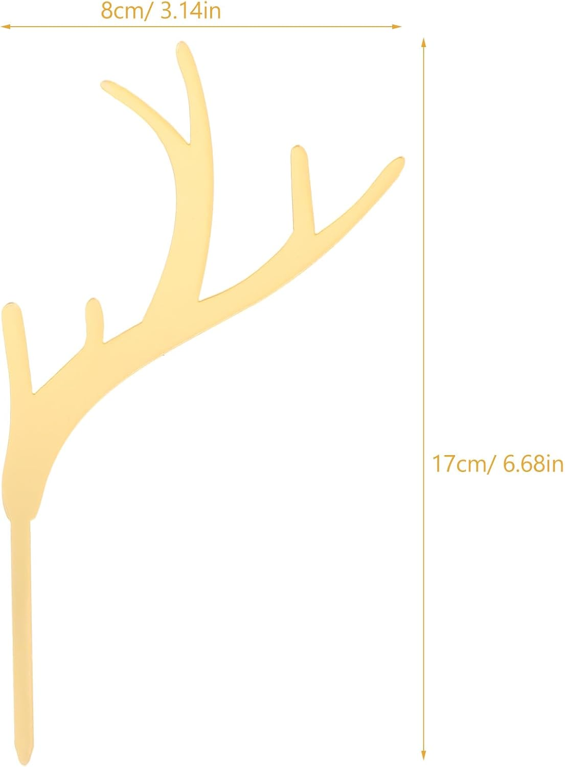 LUOZZY 20Pcs Reindeer Antlers Cake Toppers Christmas Cupcake Picks Deer Antler Cake Decoration Photo Props for Xmas Party - Golden