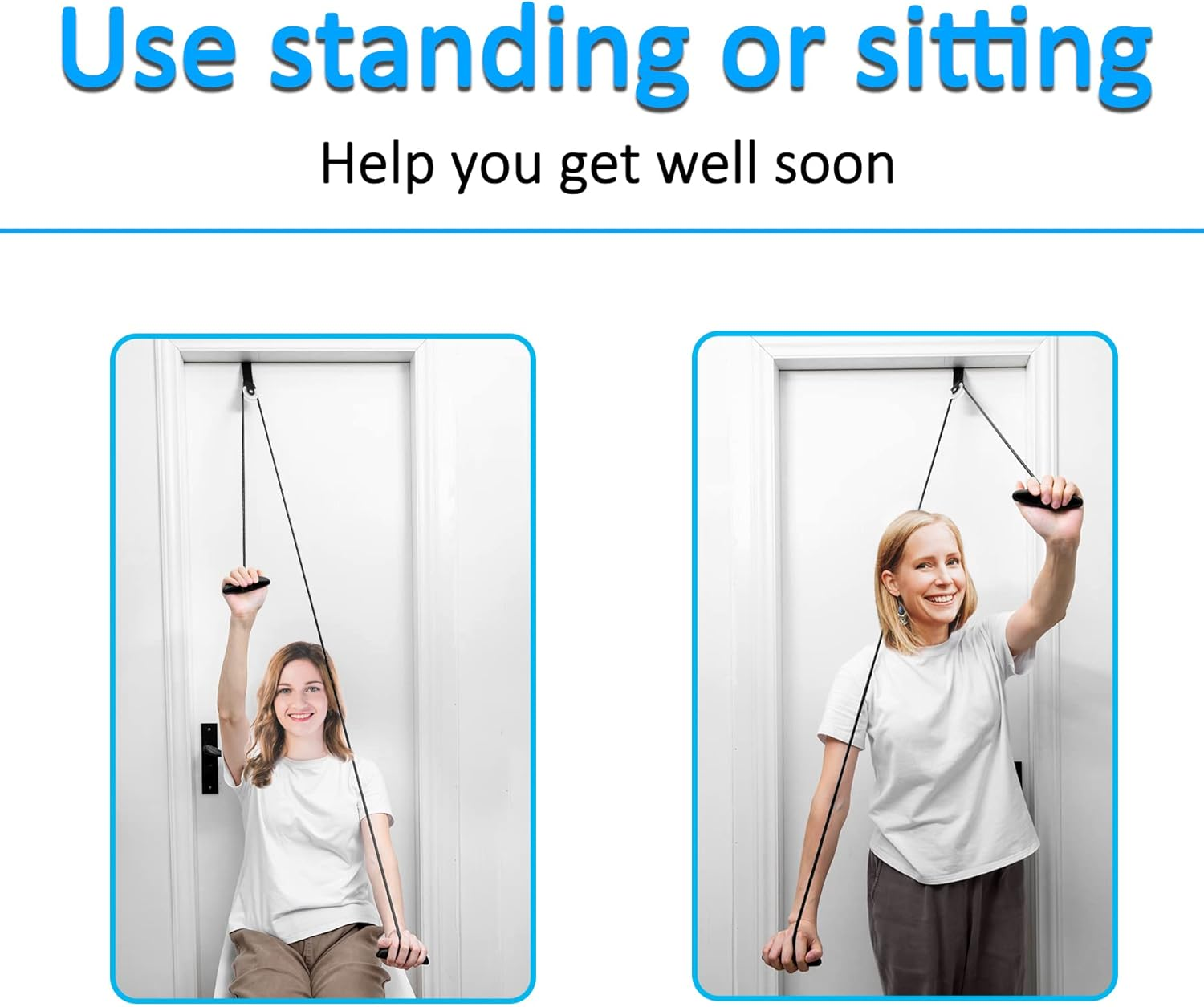Shoulder Pulley over the Door Physical Therapy System, Exercise Pulley, Alleviate Shoulder Pain and Facilitate Recovery from Surgery - Pink image number 5