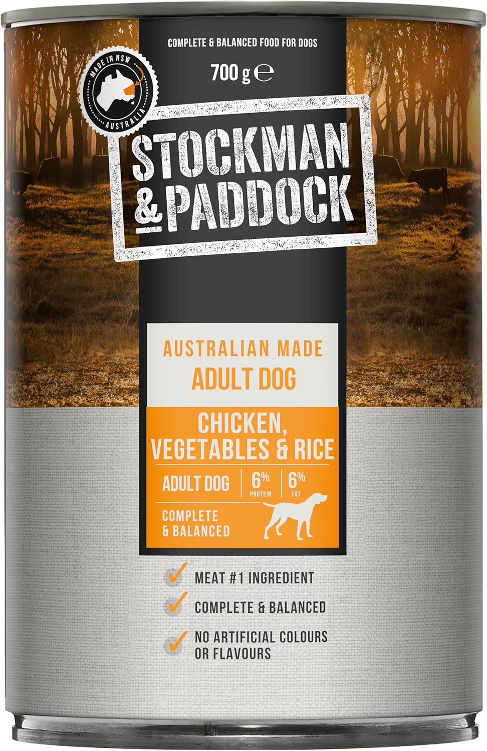 Stockman & Paddock Adult Wet Dog Food, Chicken with Vegetables & Rice 12X700G - Real Australian Meat for Complete Nutrition, a Hearty Meal Dogs Love image number 1