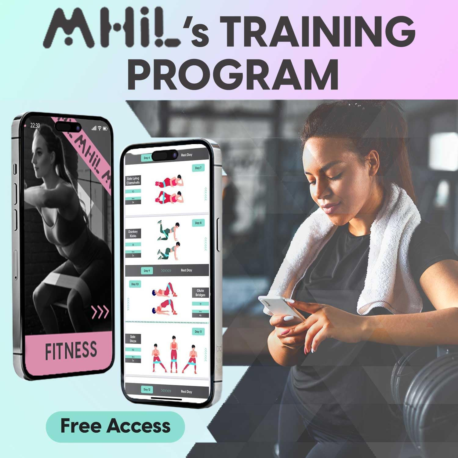 Mhil 5 Resistance Bands - Best Exercise Bands for Women and Men - Thick Elastic Fabric Workout Bands for Working Out Legs, Butt, Glute- Stretch Fitness Booty Loops Bands for Gym, Weights & Squats image number 4