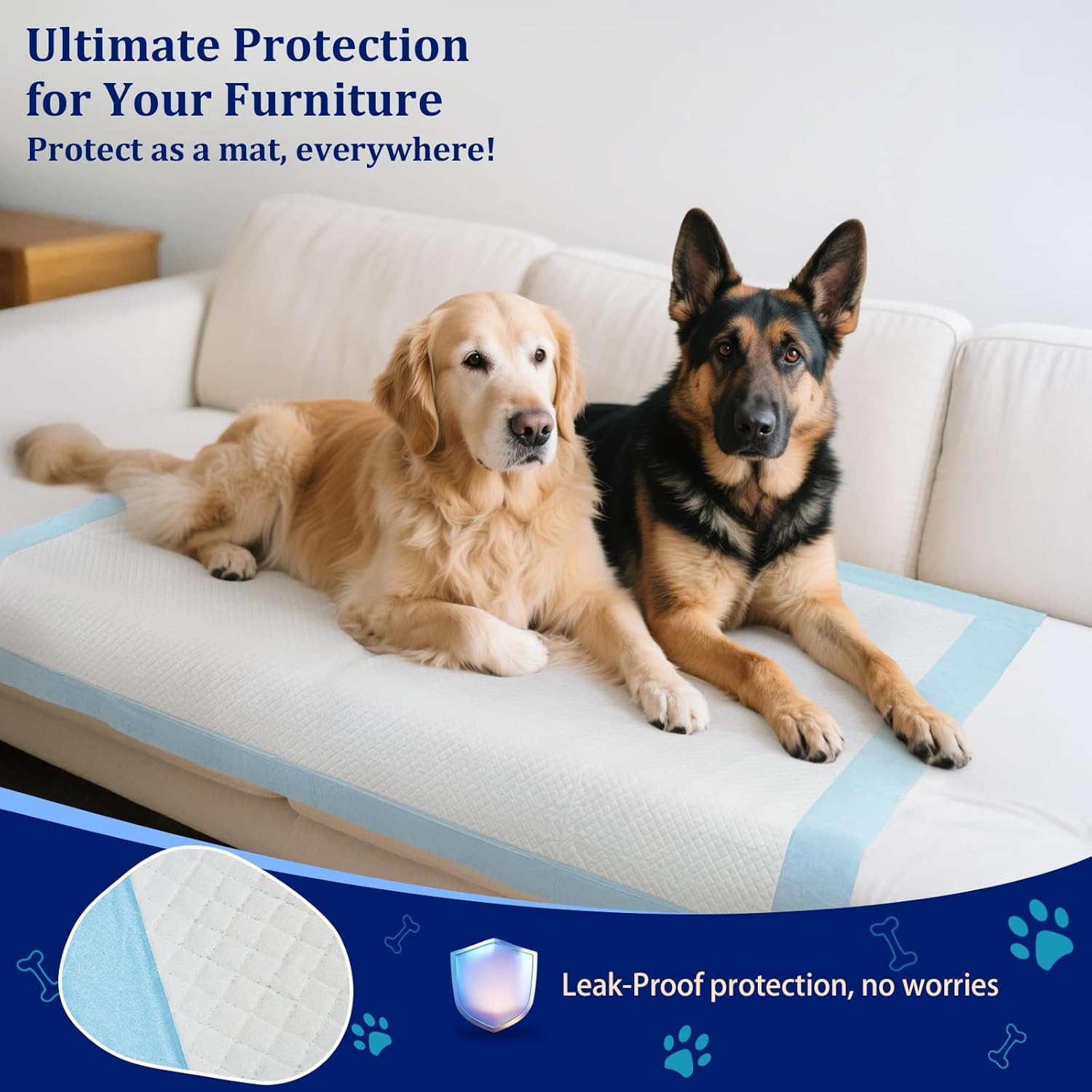 Ownpets XXXXL Puppy Training Pad 120X80Cm, 40 Count, Extra Large Giant Dog Pee Pads, Leak-Proof 6-Layer Pet Potty Training Pads Pee Pads with Quick-Dry Surface for Puppies, Cats, Rabbits image number 6