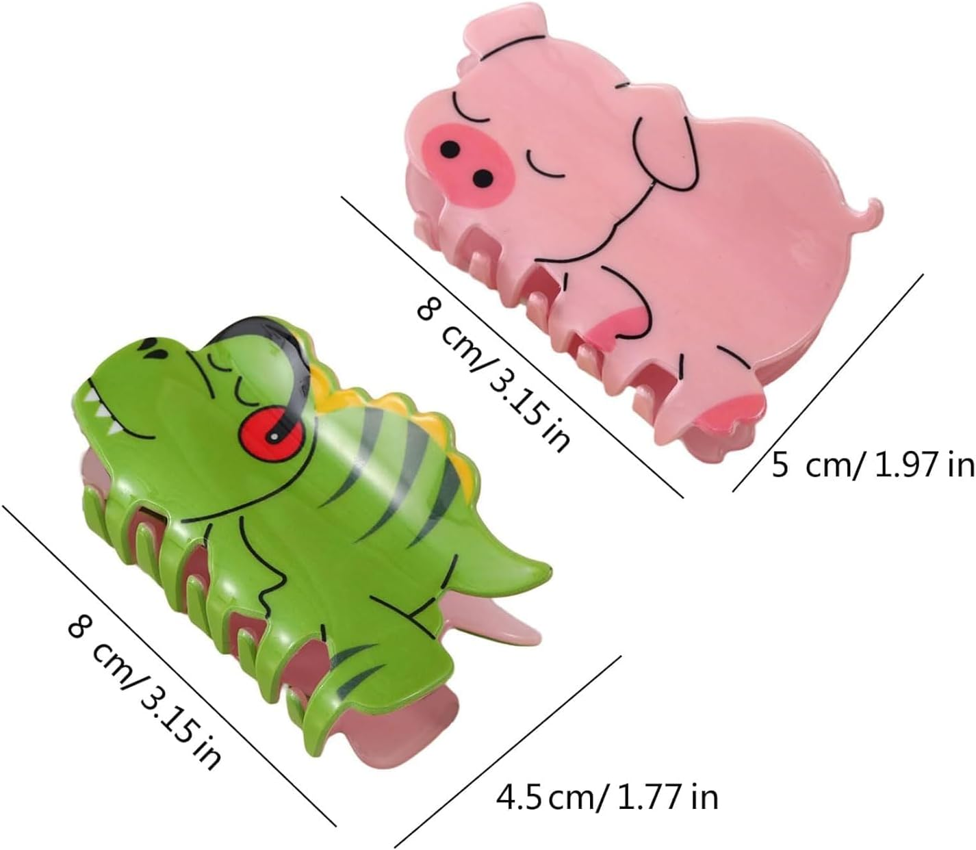 Pink Pig Delicate Hair Clip Hair Claw Stylish Pig Hair Grip Animal Fastener Accessory for Various Occasion Acrylic Grab Clips and Barrettes image number 1