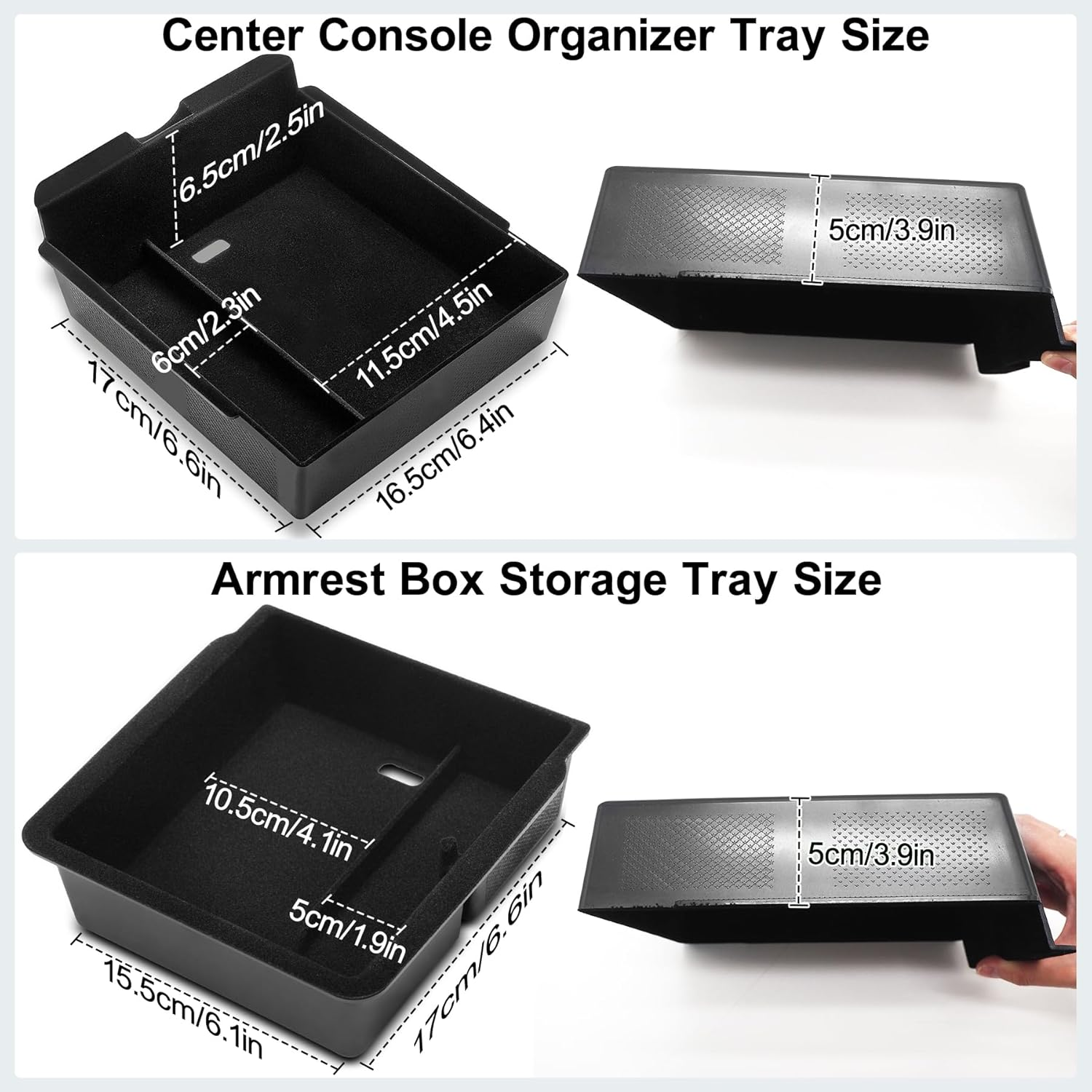 Center Console Organizer for Tesla Model Y Juniper 2025 2026 & Model 3 Highland 2025/2024 Armrest Storage Box Holder Insert Tray Hidden Drawer Interior Accessories image number 5