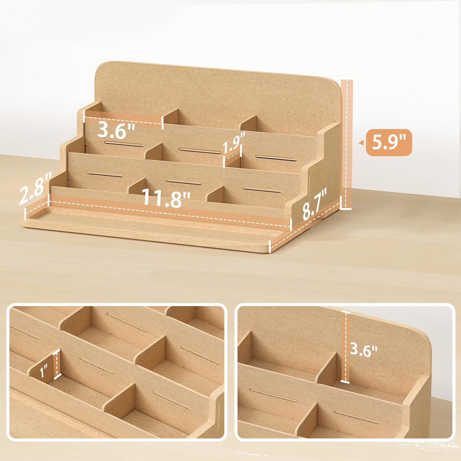 Bucasso Plastic Model Baking Rack, 4 Tier Paint Ink Bottle Paint Tool Storage Kit, MDF Material Model Tool Organizer, Craft Supplies Storage Rack for Tamiya/Gouda Paint and Miniature Model Tools, Gk3 image number 1