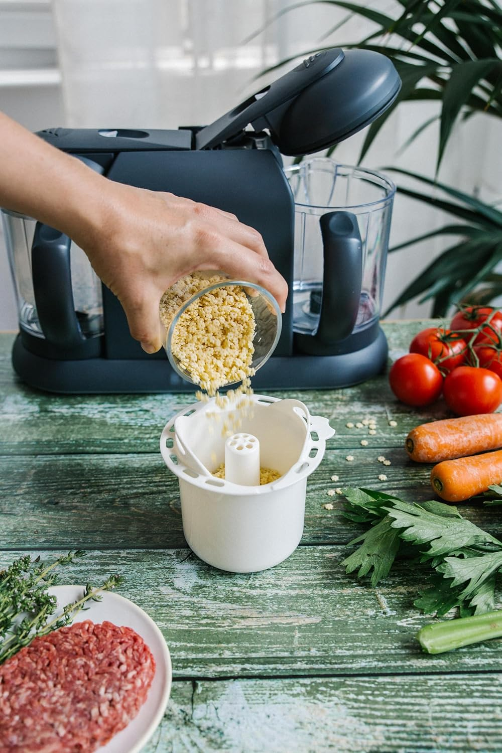 B&eacute;aba Babycook Duo Food Processor 4-In-1 Mixer Quick Steam 15 Min Diversification Food Small Pots Baby House XXL Capacity 2200 Ml Dark Grey, 912952, Dark Grey image number 6