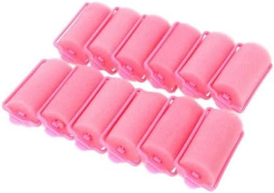 Set of 12 Large Pink Foam Sponge Hair Rollers image number 4
