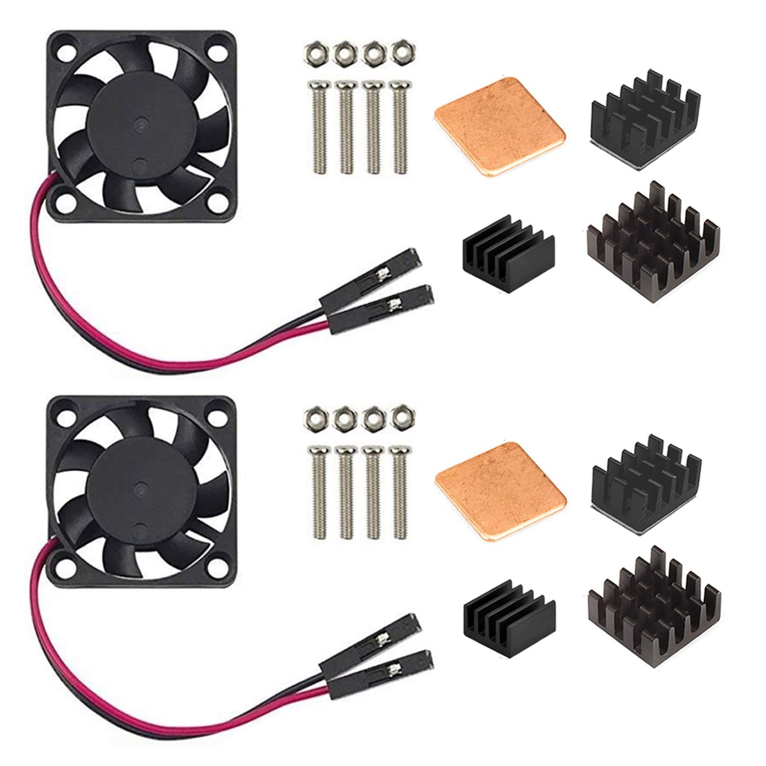 Easycargo Raspberry Pi 4 Heatsink Fan Kit, Cooler 30Mm Fan Heatsink for Raspberry Pi 5 4 3 Electronics Robotics Development Boards DIY 3007 30X30X7Mm 5V 3.3V Quite Mini Fan Small (Black 4 Pack)