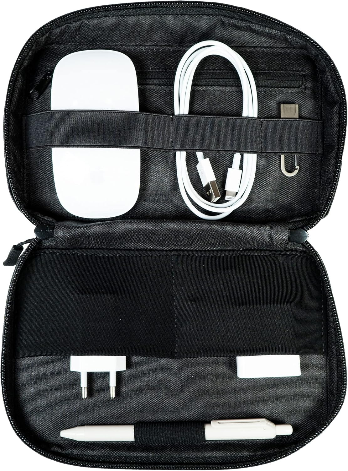 BEBLAU Cross Pouch Organizer W/Adjustable Strap. Premium Travel Tech Kit. Keep Essentials Organized with & Quick Access Pocket Storage. for Phones, Chargers, Cables, SIM Cards, HD, SD, Power Bank. image number 6