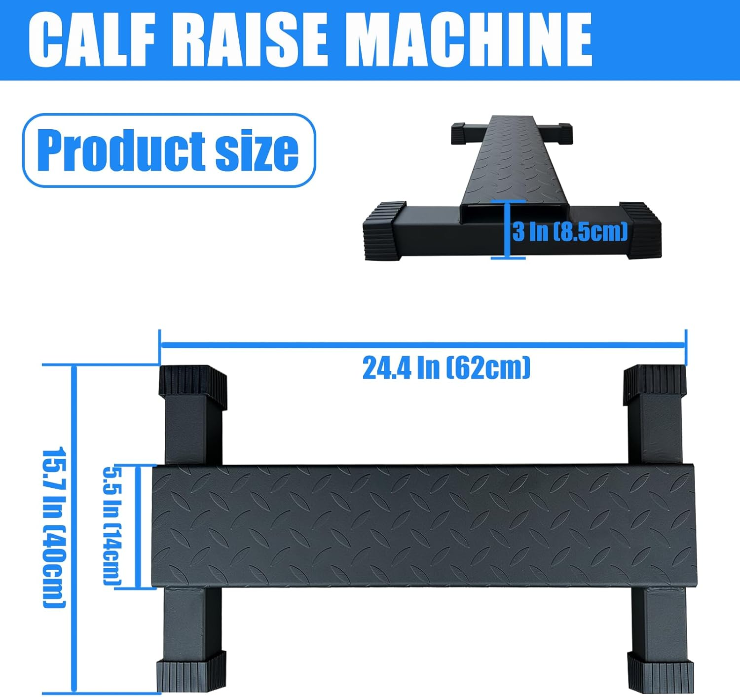 BLUSLM Steel Calf Raise Bar, Standing Machine for Stretching, Squat, Foot Stretch, Anti-Slip Solid Block (Calf Raise BAR 1) image number 5