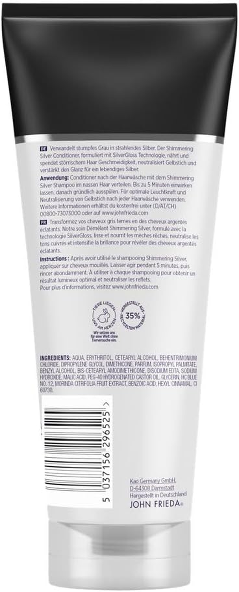 John Frieda Shimmering Silver Conditioner &ndash; Conditioner &ndash; Volume: 250 Ml &ndash; Moisturises Grey Hair image number 5