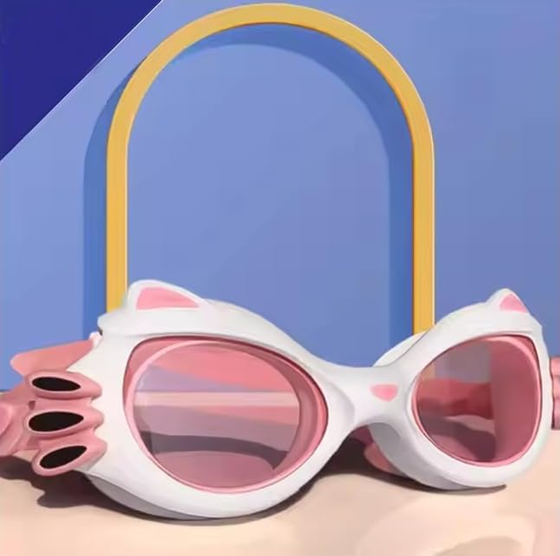 VEON Kids Swimming Goggles for Baby Girls, Cute Cat Design, Anti-Fog, UV Protection, Large Frame, Comfortable Fit image number 6