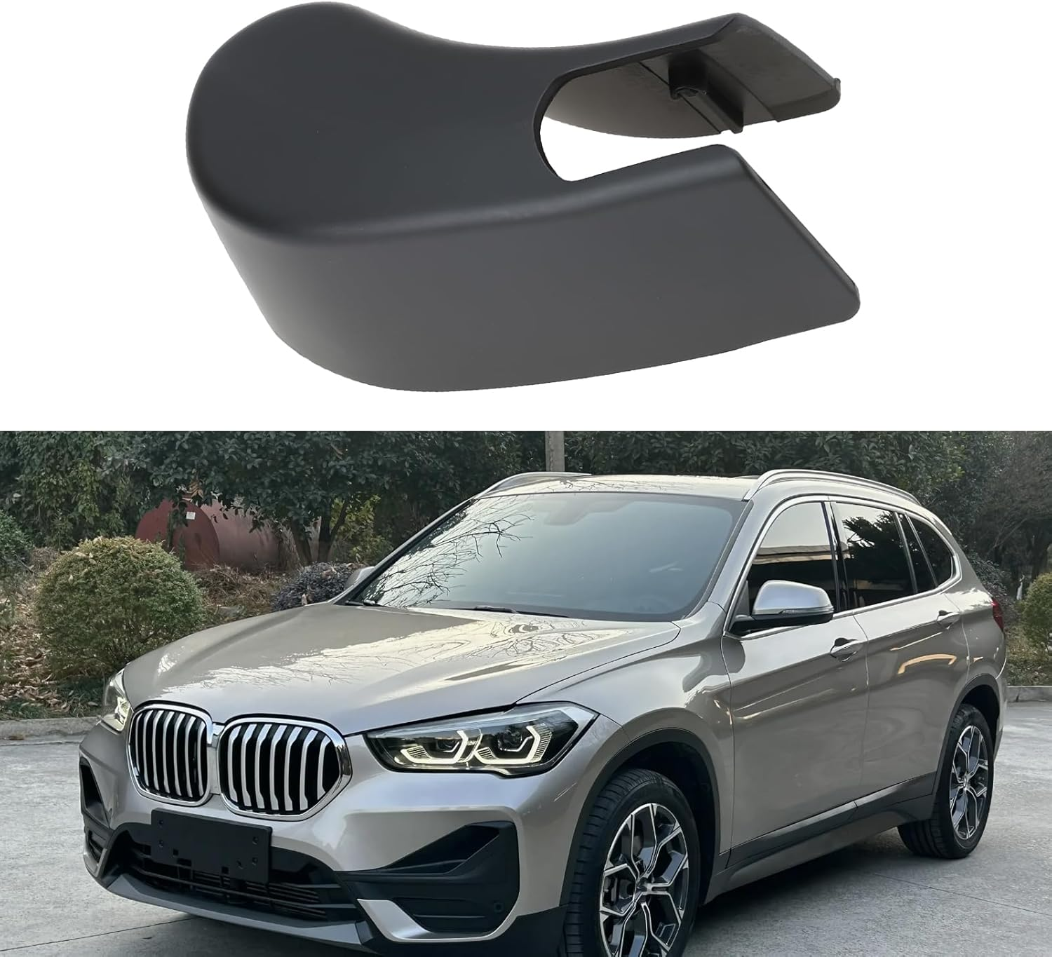 AS Axis Spindleon 2Pcs Car behind Wiper Arm Nut Cover Cap 61627366061 Compatible with BMW X1 F48 2016-2022 image number 6