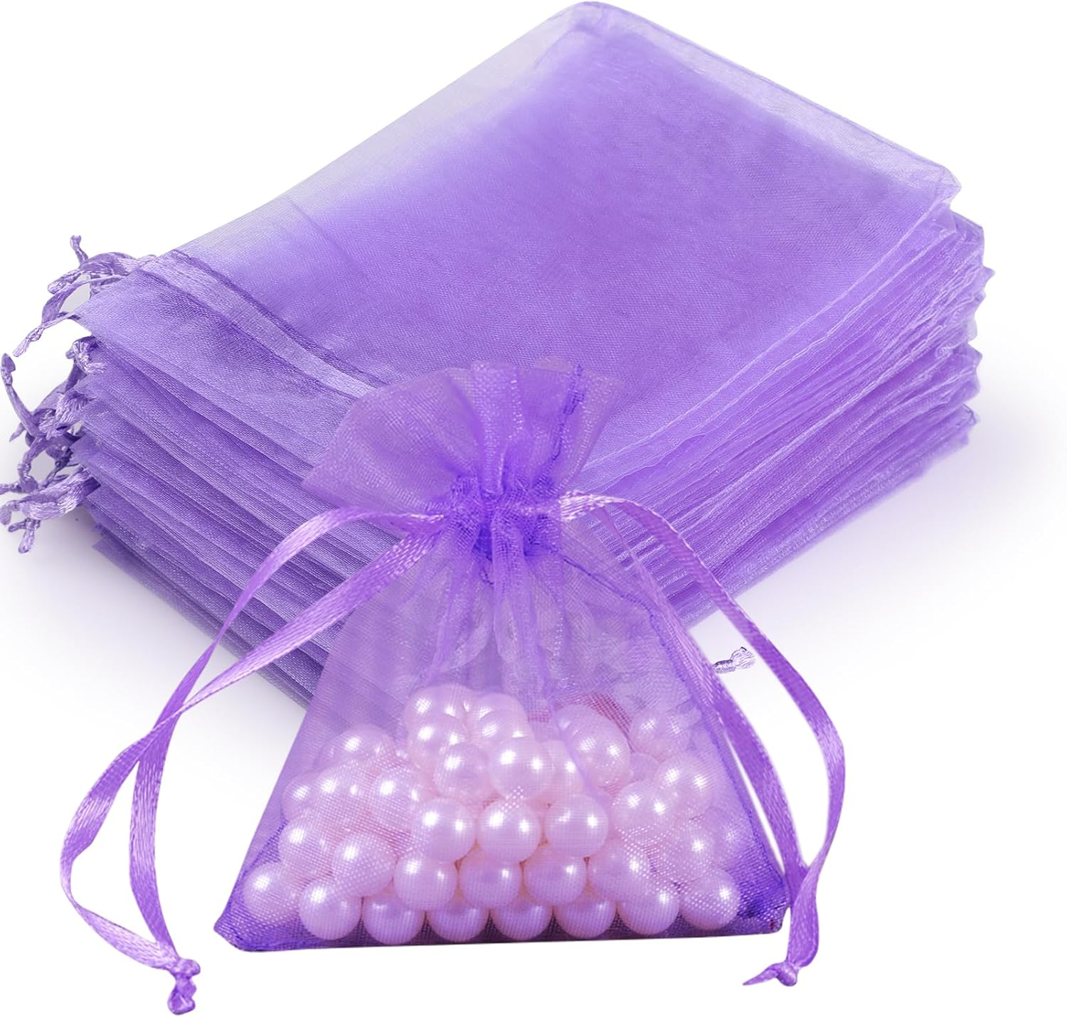 Bigqin 60Pcs Sheer Organza Bags Black 10 Cm X 15 Cm Wedding Favor Bags, Drawstring Pouches Gift Bags for Wedding, Party and Package