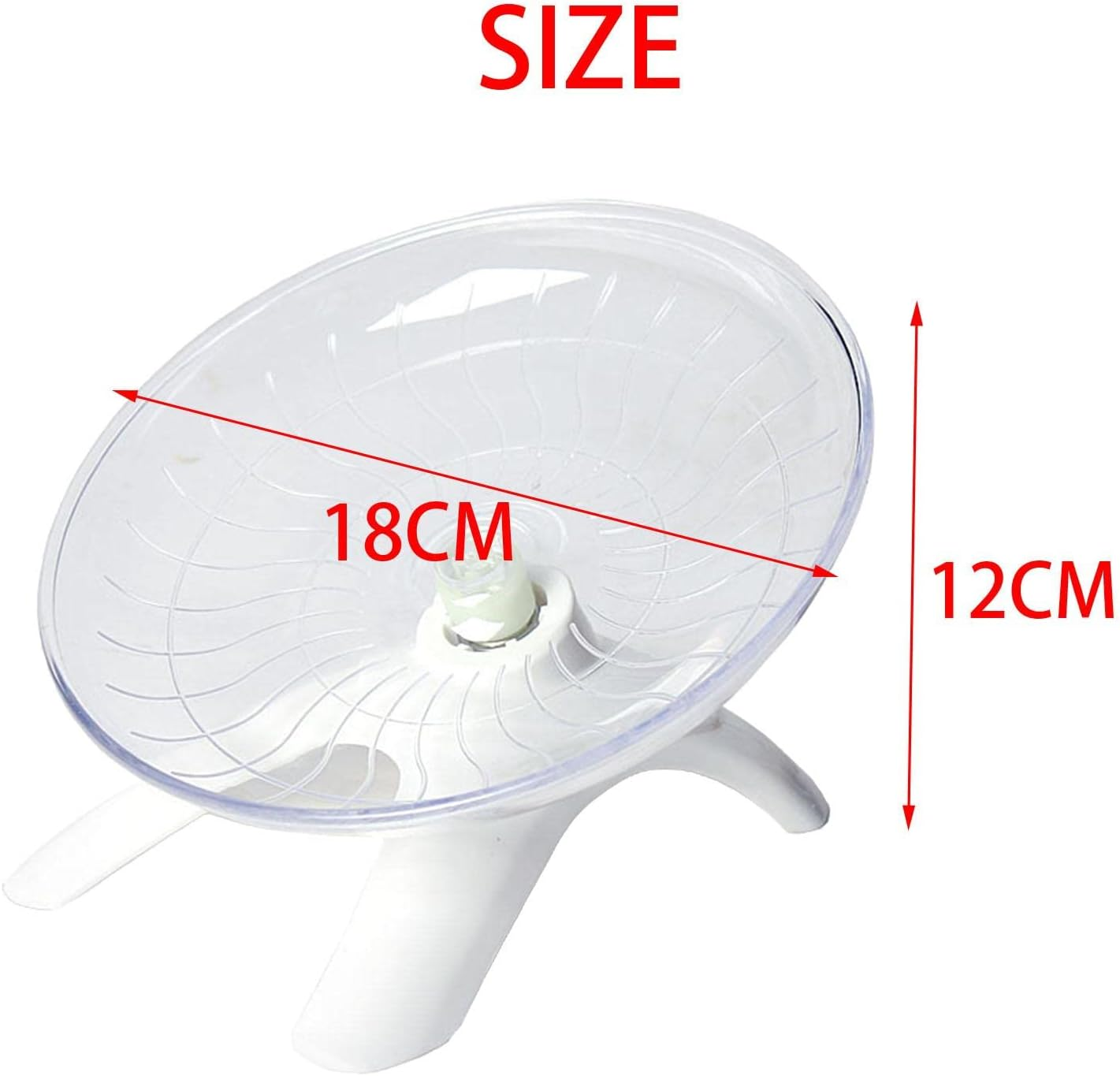 Dolity 7 Inch round Mute Hamster Running Spinner Disc Exercise Wheel Mouse Rat Small Pet Toy Pets Supplies Training - White image number 3