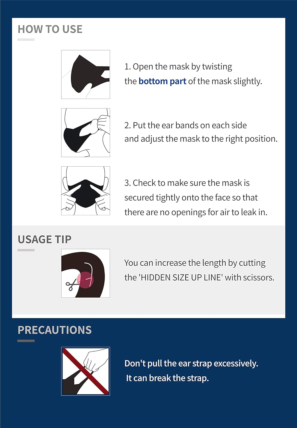 [30 Pcs] MIIMA MASK : Individually Packaged Disposable KF94 Masks : Medium [MADE in KOREA] - Black image number 1