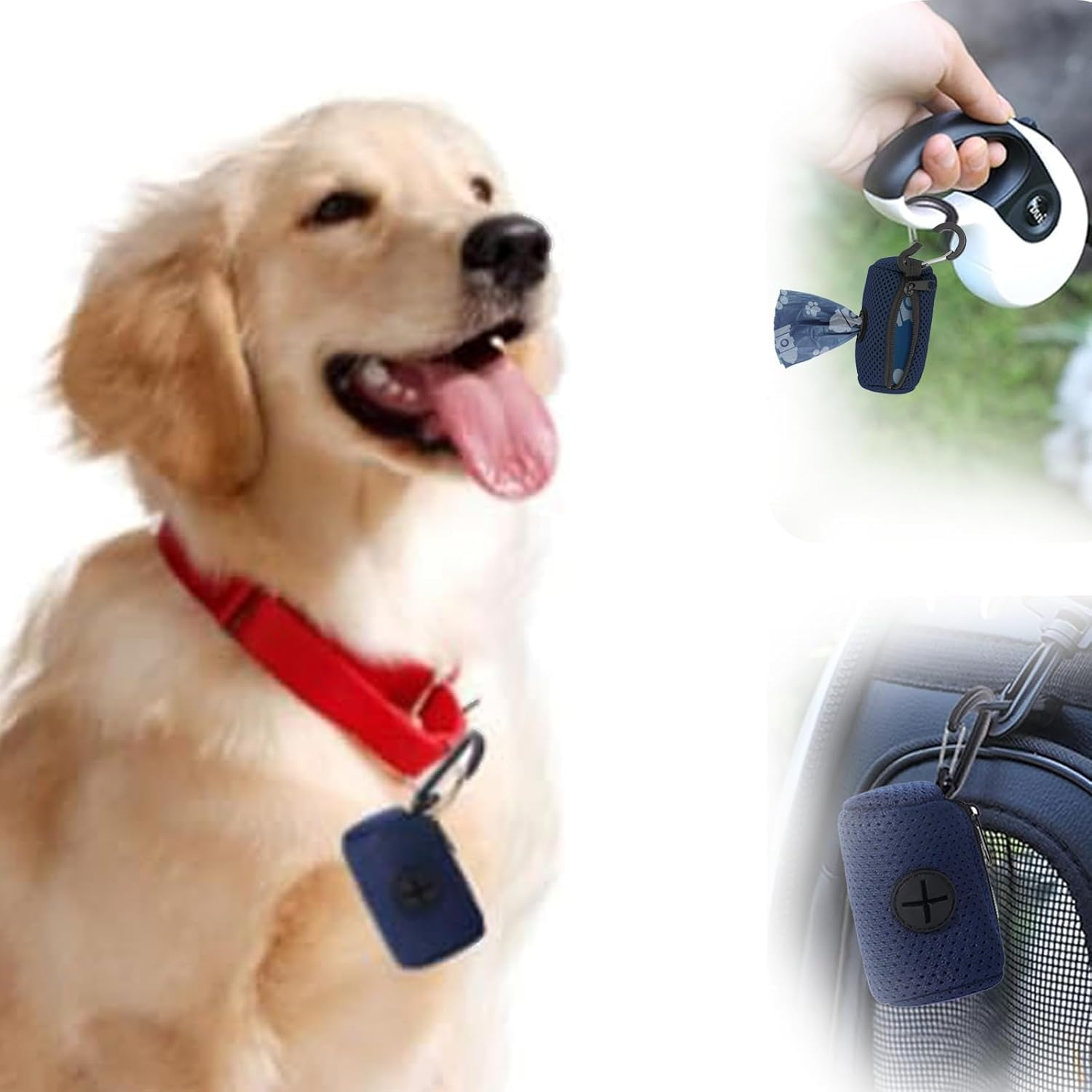 ONBPIY Dog Poop Bag Holder 1 Pack with Leash Clip & Zipper Pouch, Portable Waste Bag Dispenser for Walking Hiking Travel, Odor-Proof Design image number 4