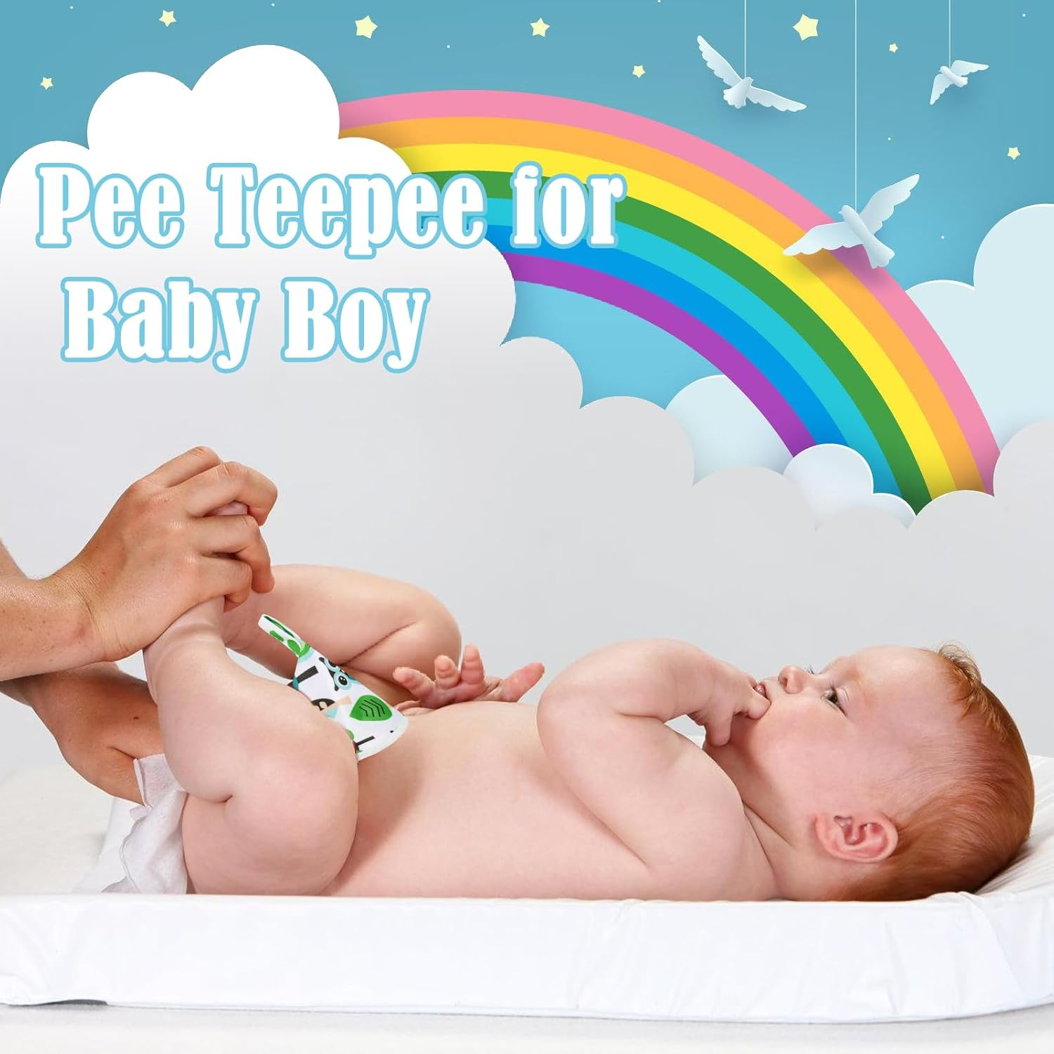 12 Pcs Peepeeteepe for Baby Boy, Reusable Pee Peep Teepee Baby Boy with Hang Loop(6 Patterns) image number 2