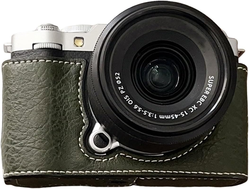 Bewinner Half Leather Case Kit for X M5, Retro Leather Camera Case with Shoulder Strap, Portable Detachable Carrying Case, Portable and Protecting, anti Scratch and Impact (Green)