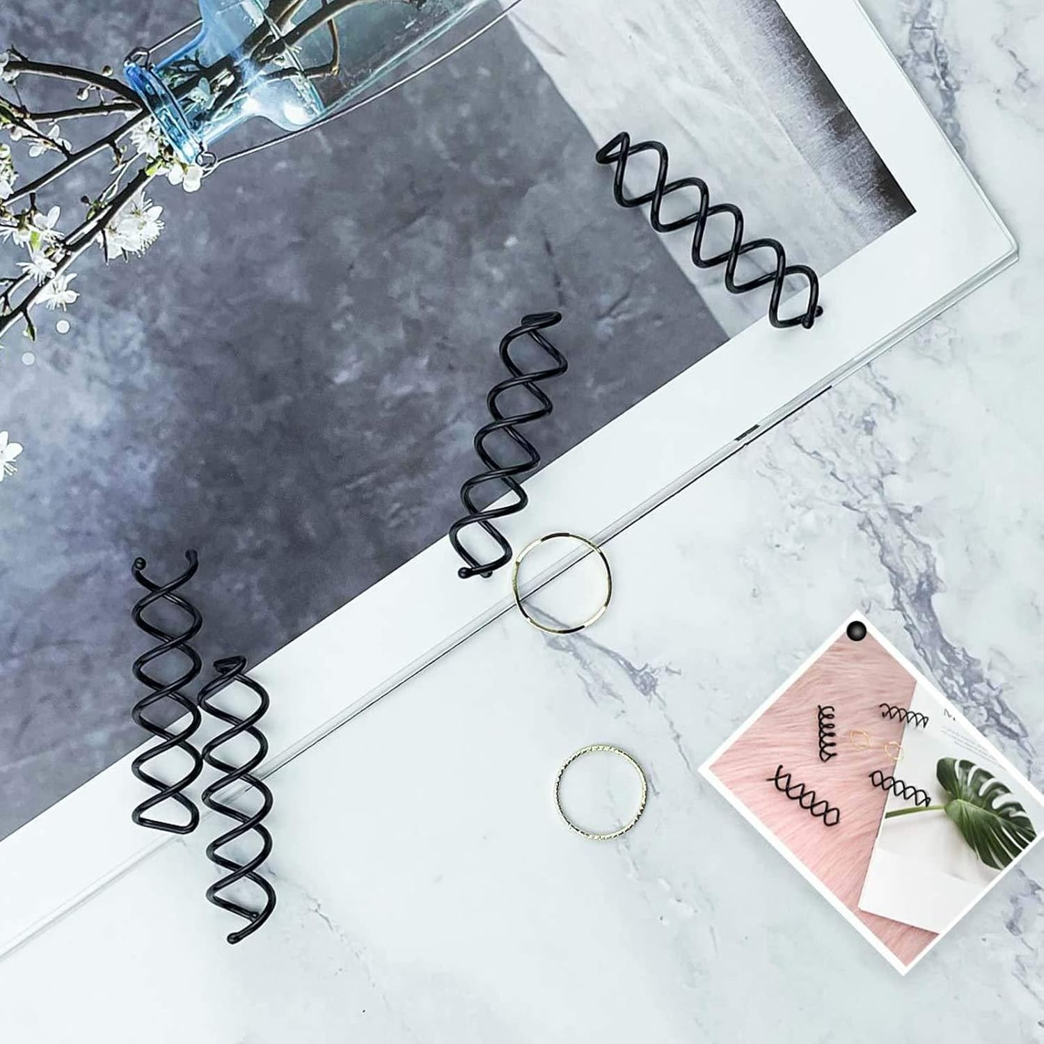 Pack of 20 Black Spiral Hair Clip Spiral Pin Spiral Hair Clip Spin Clip Bun Hair Pin for DIY Hair Style image number 2