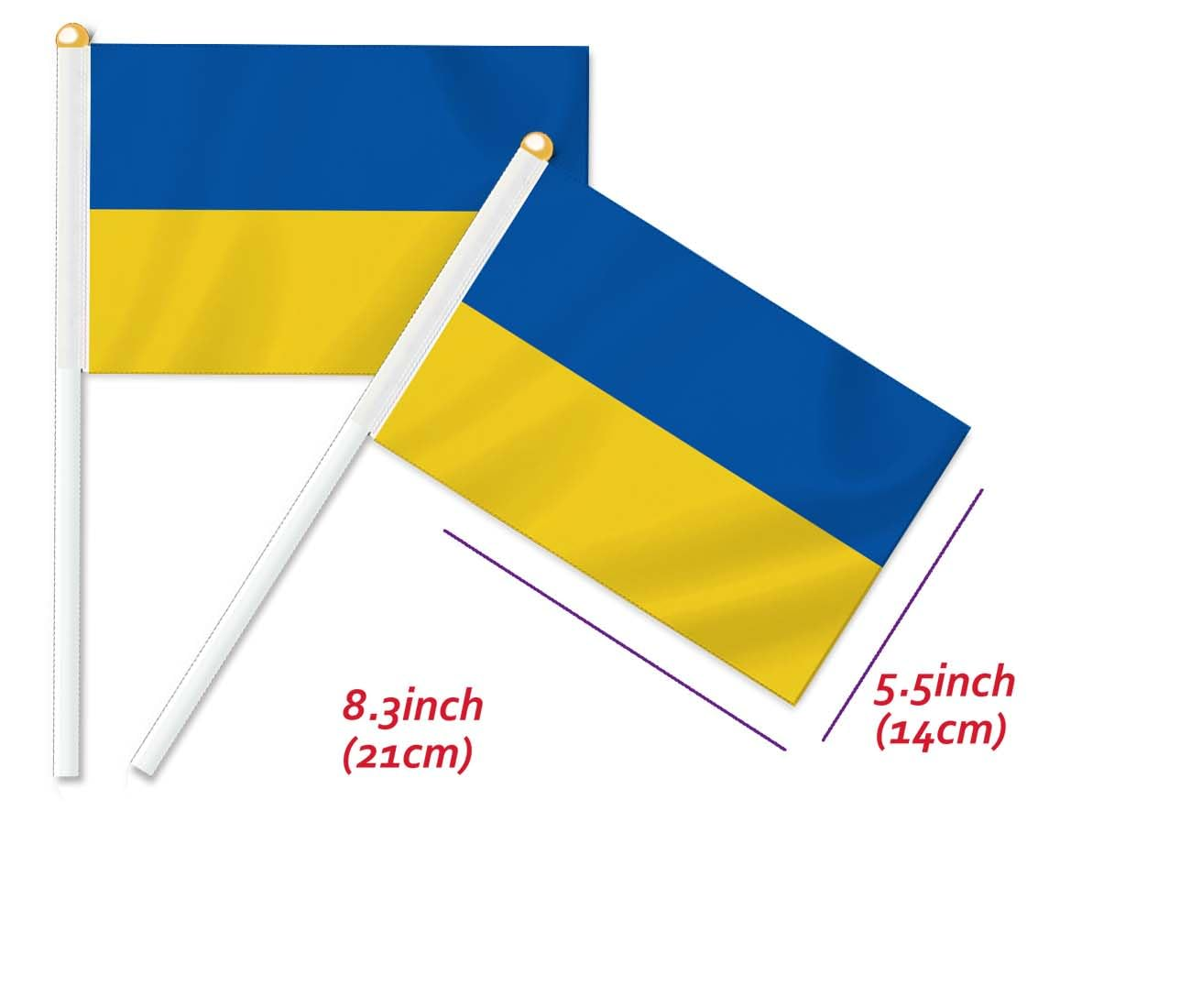 10 PCS Ukraine Handheld Small Flag, Ukrainians Hand Held Mini Decor Decoration Banner image number 3