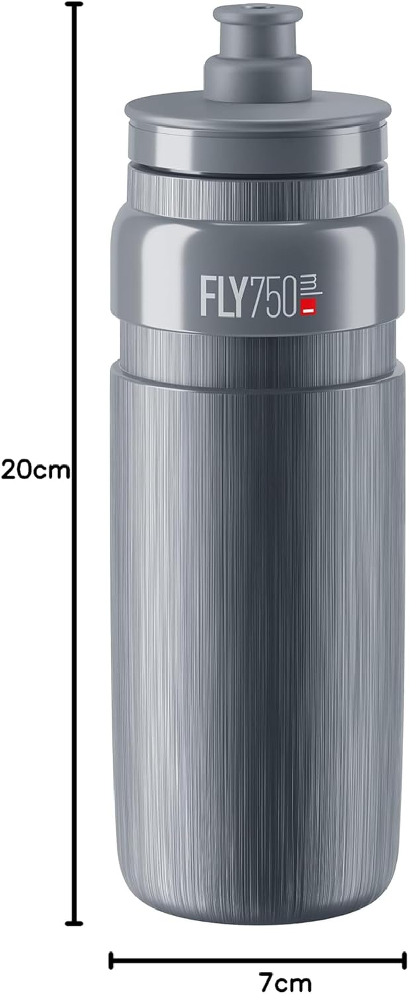 Elite Fly Tex Cycling Water Bottle 750Ml &ndash; Grey &ndash; Ultra-Lightweight, Bpa-Free, Easy-Squeeze Sports Bottle for Road, MTB & Gravel image number 2
